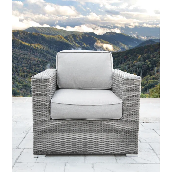Modern All-Weather Wicker Outdoor Accent Chairs, 3-Piece Set
