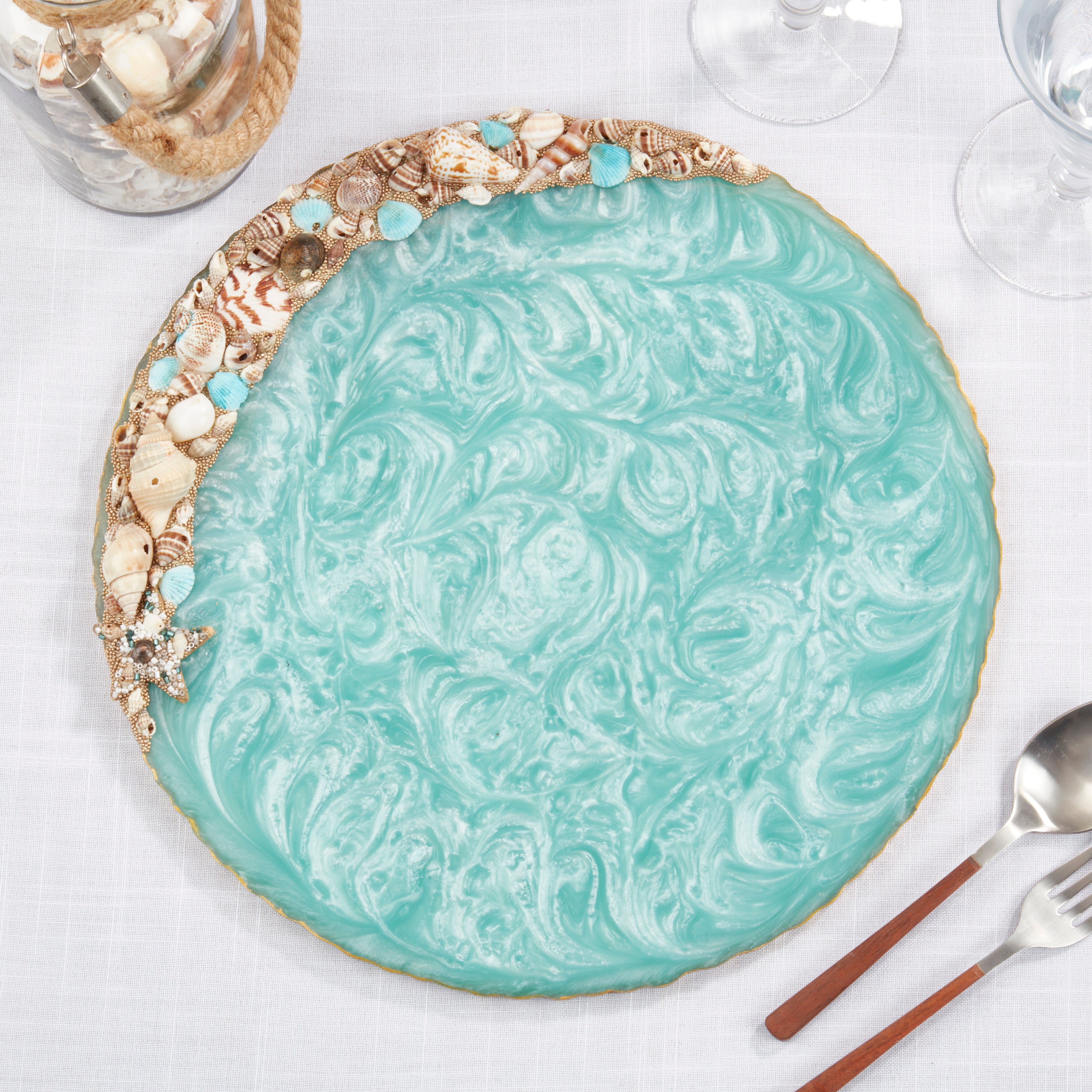 Resin Enchanted Seashell Placemat, Set of 4