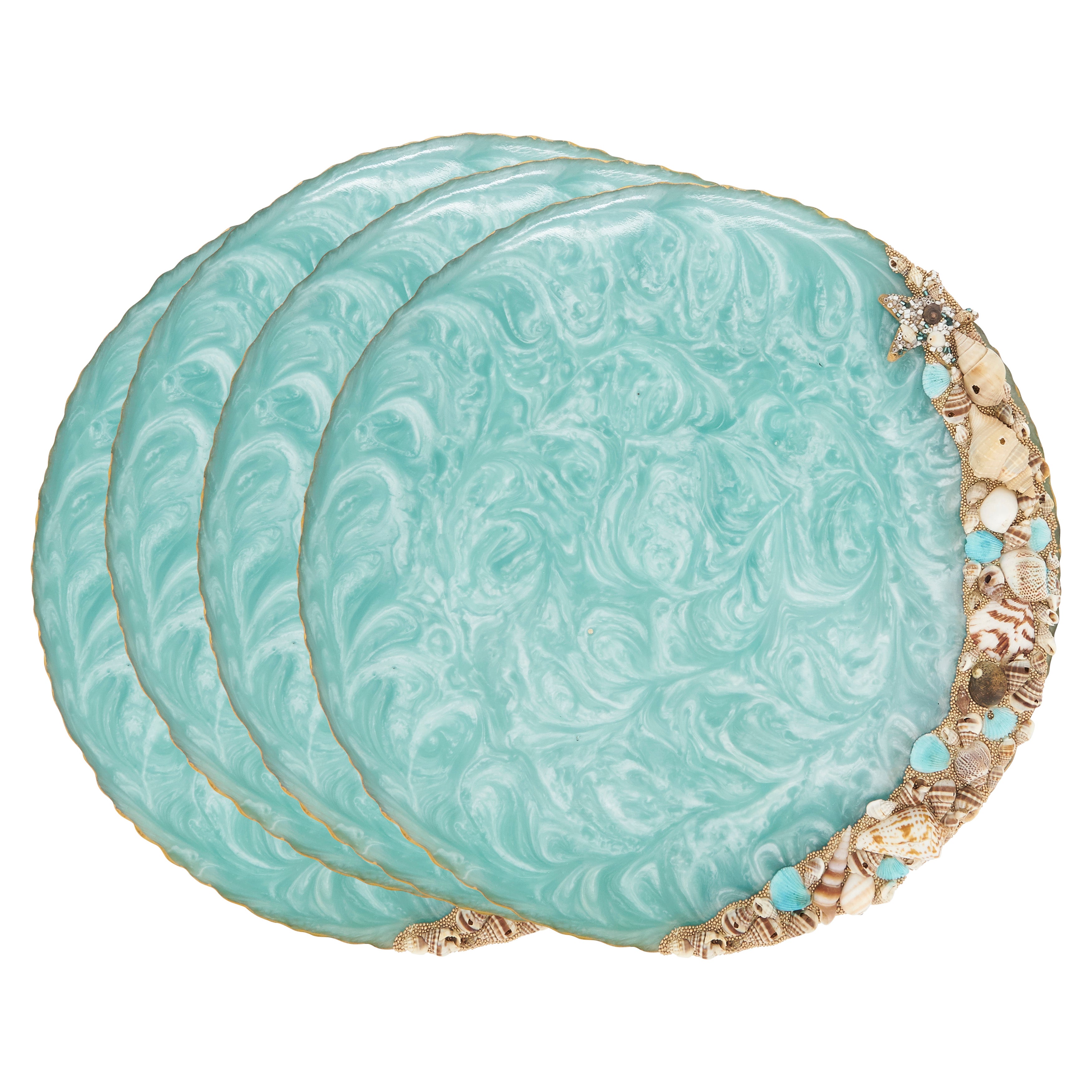 Resin Enchanted Seashell Placemat, Set of 4