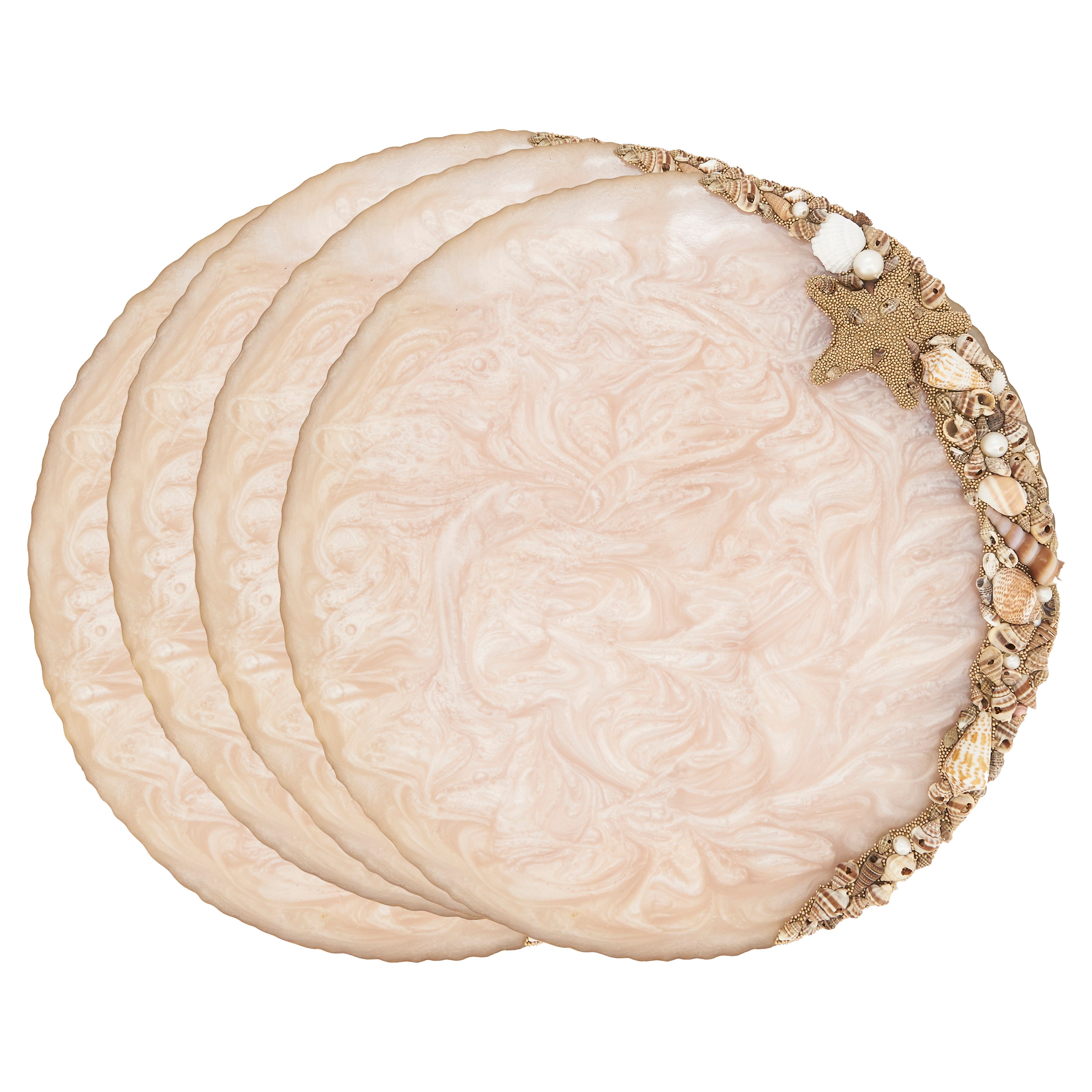 Resin Enchanted Seashell Placemat, Set of 4