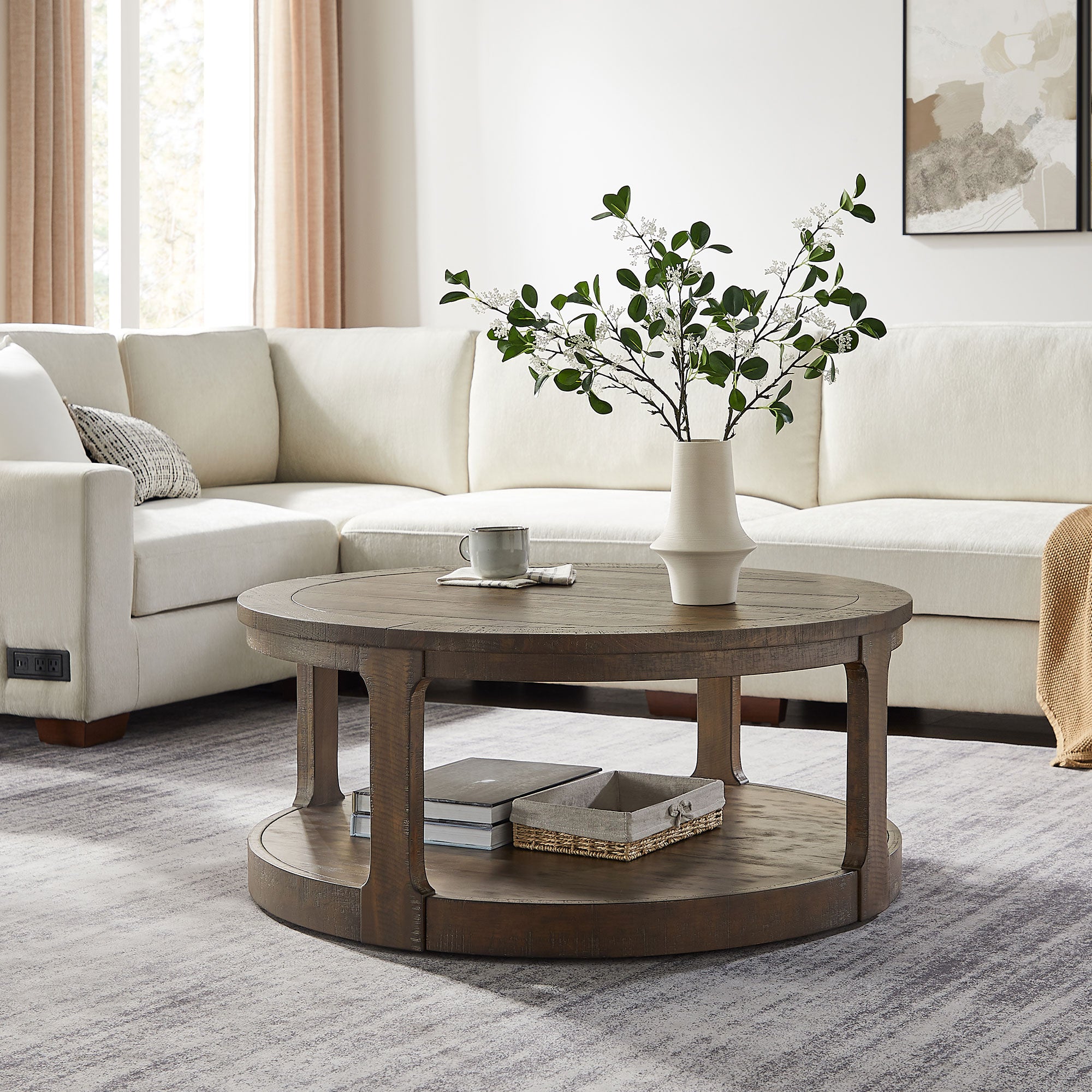 Large Traditional Round Coffee Table
