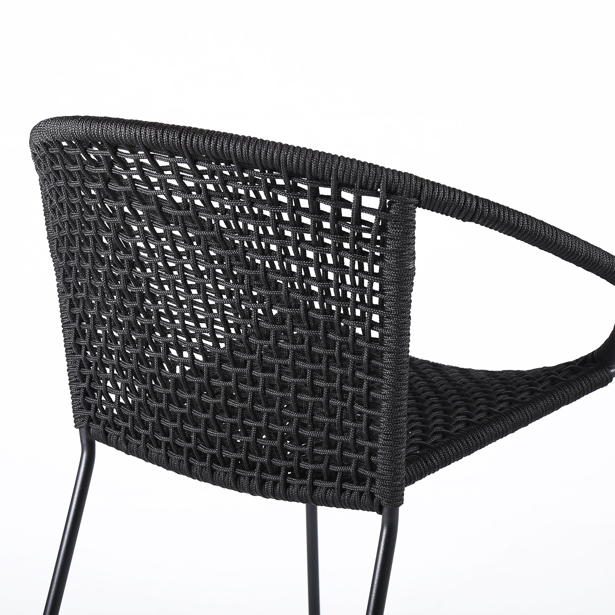 Quilla Indoor Outdoor Stackable Rope Dining Chairs, Set of 2