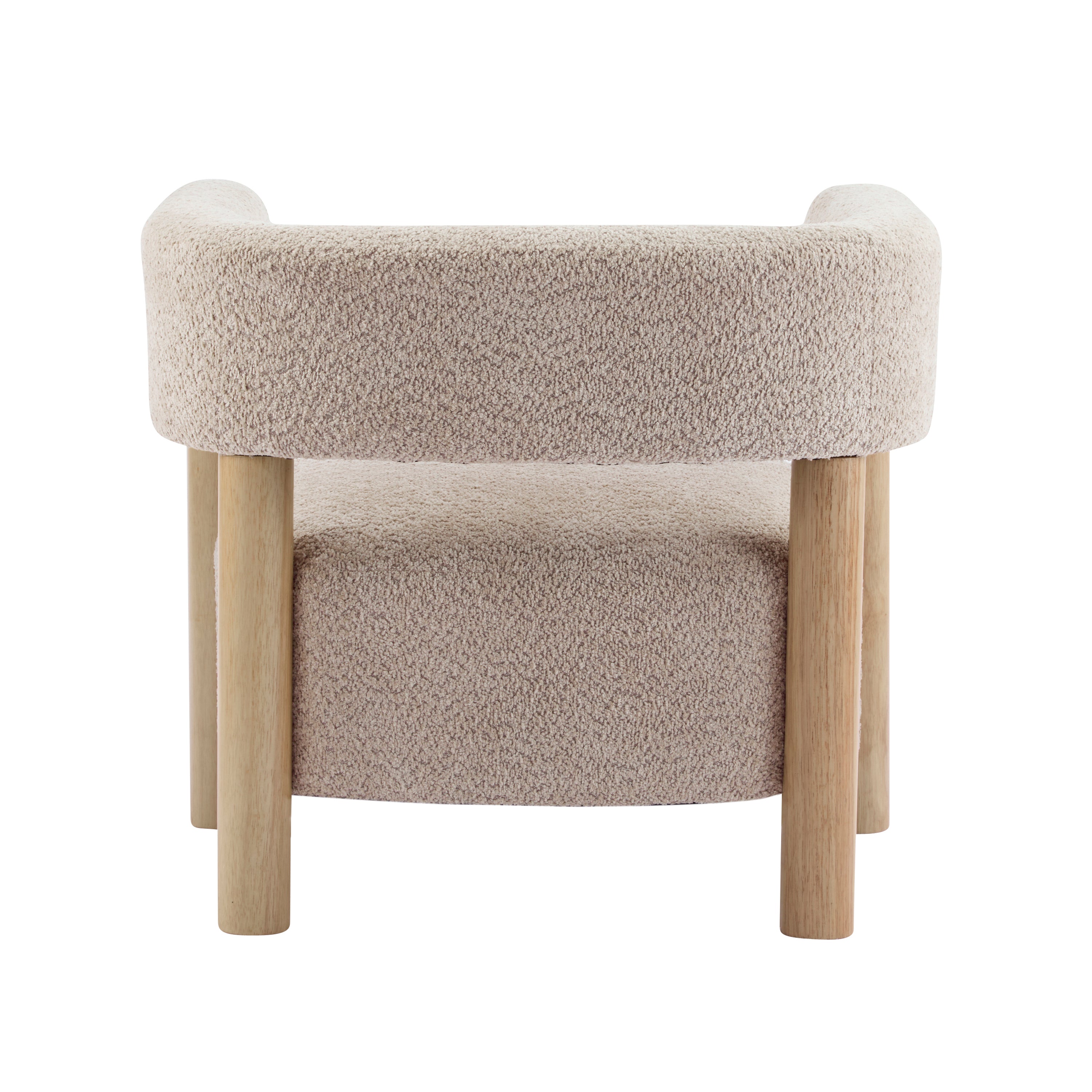 Boucle Upholstered Accent Arm Chair with Modern Wooden Frame