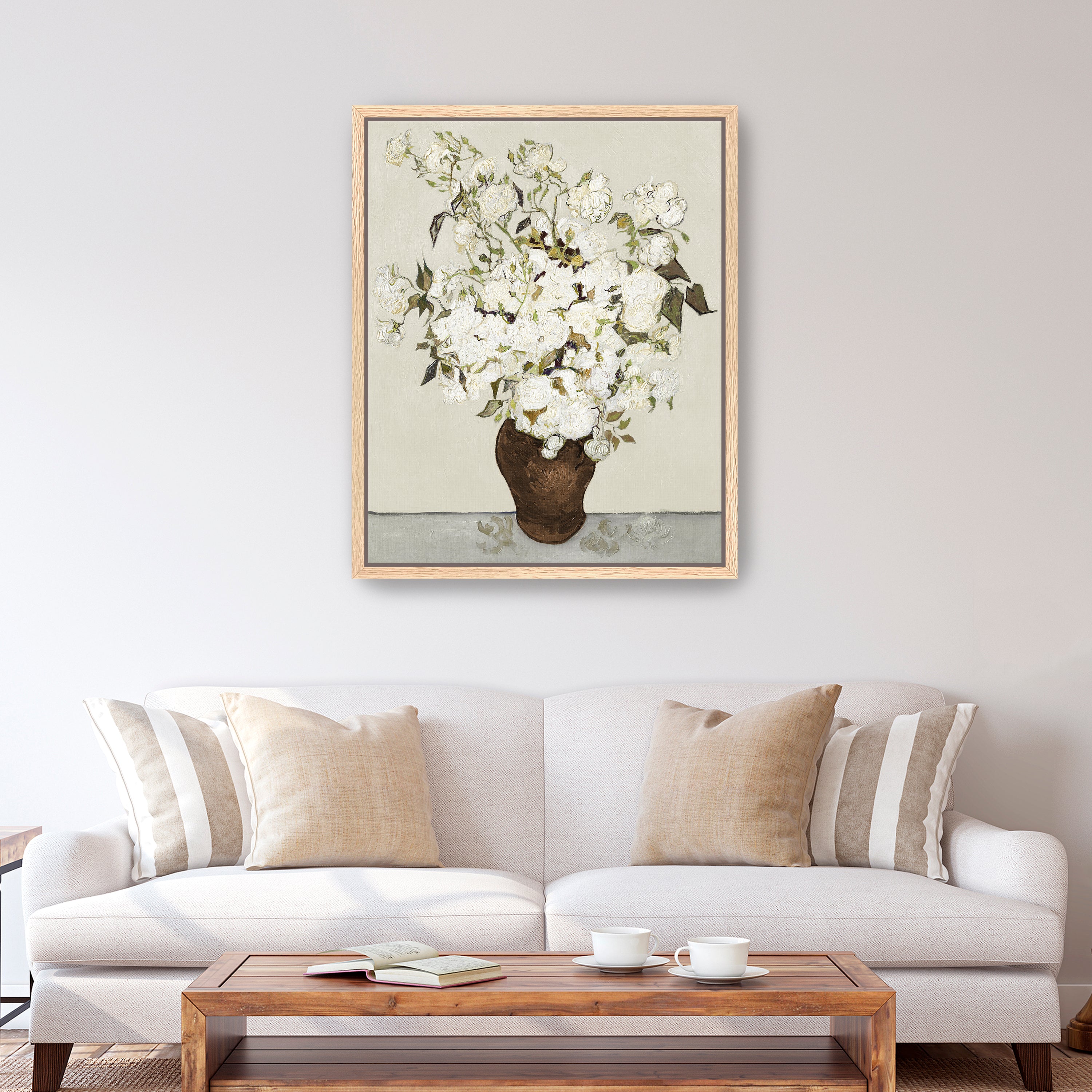 Neutral Roses Canvas Giclee