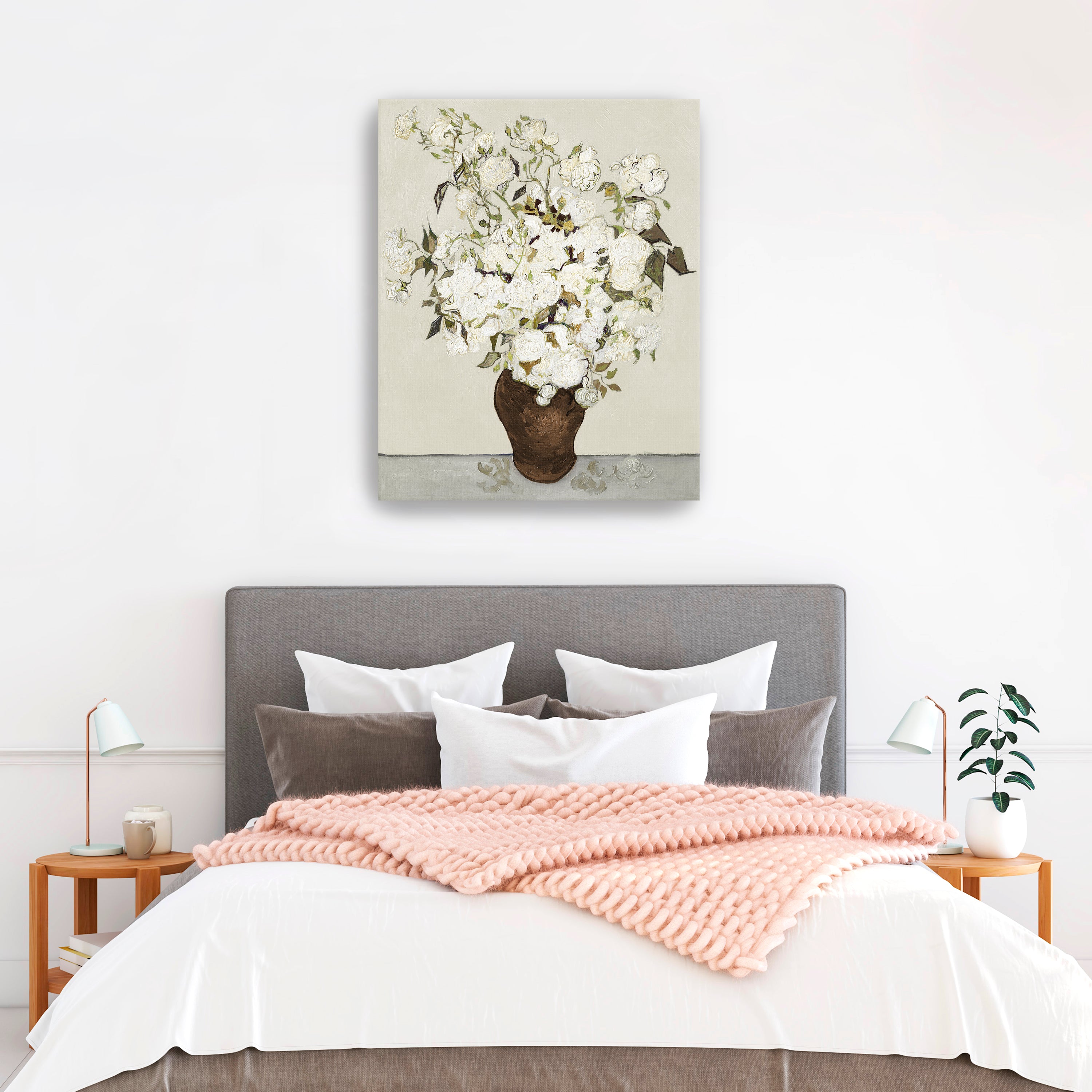 Neutral Roses Canvas Giclee