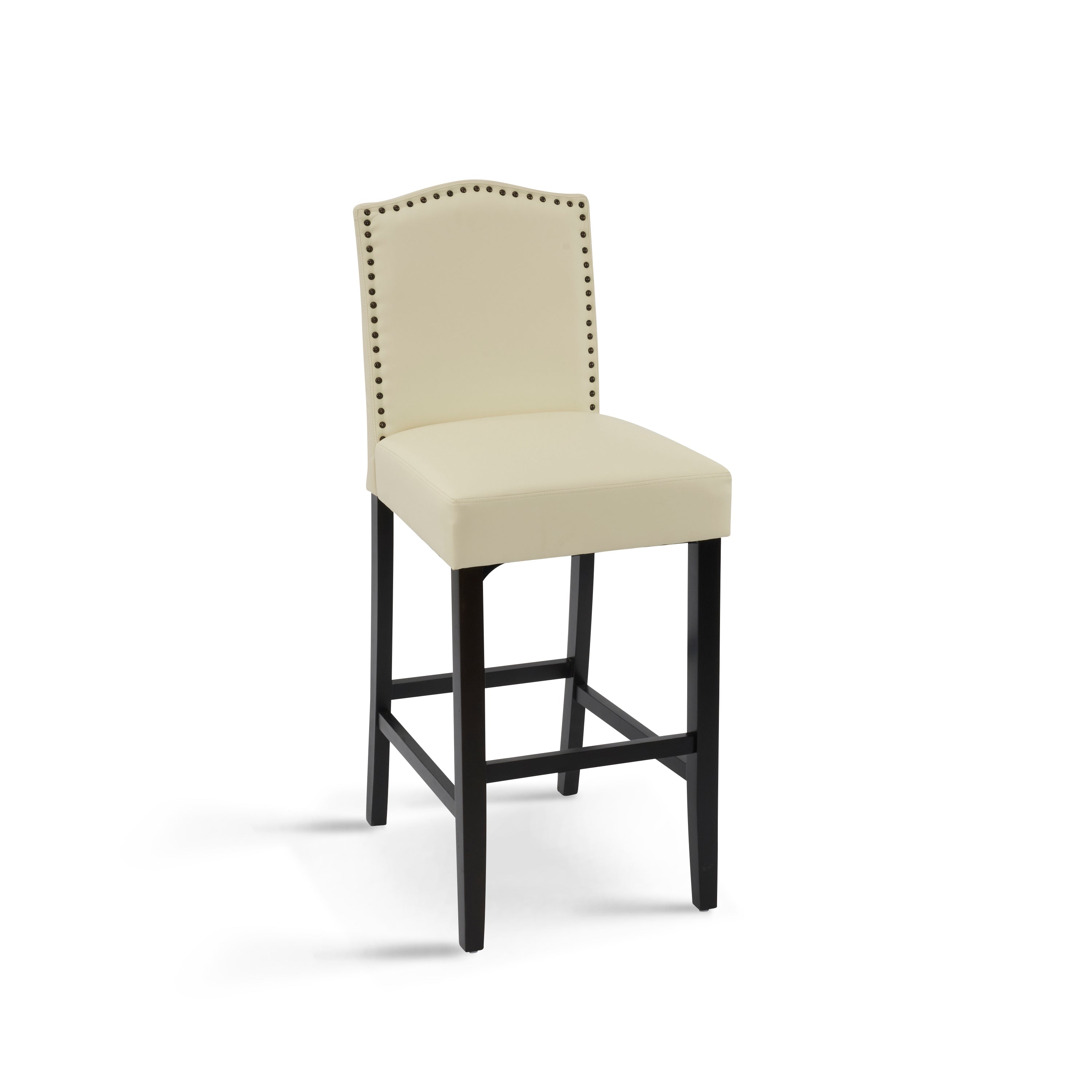 Upholstered Counter Stools with Rubberwood Legs