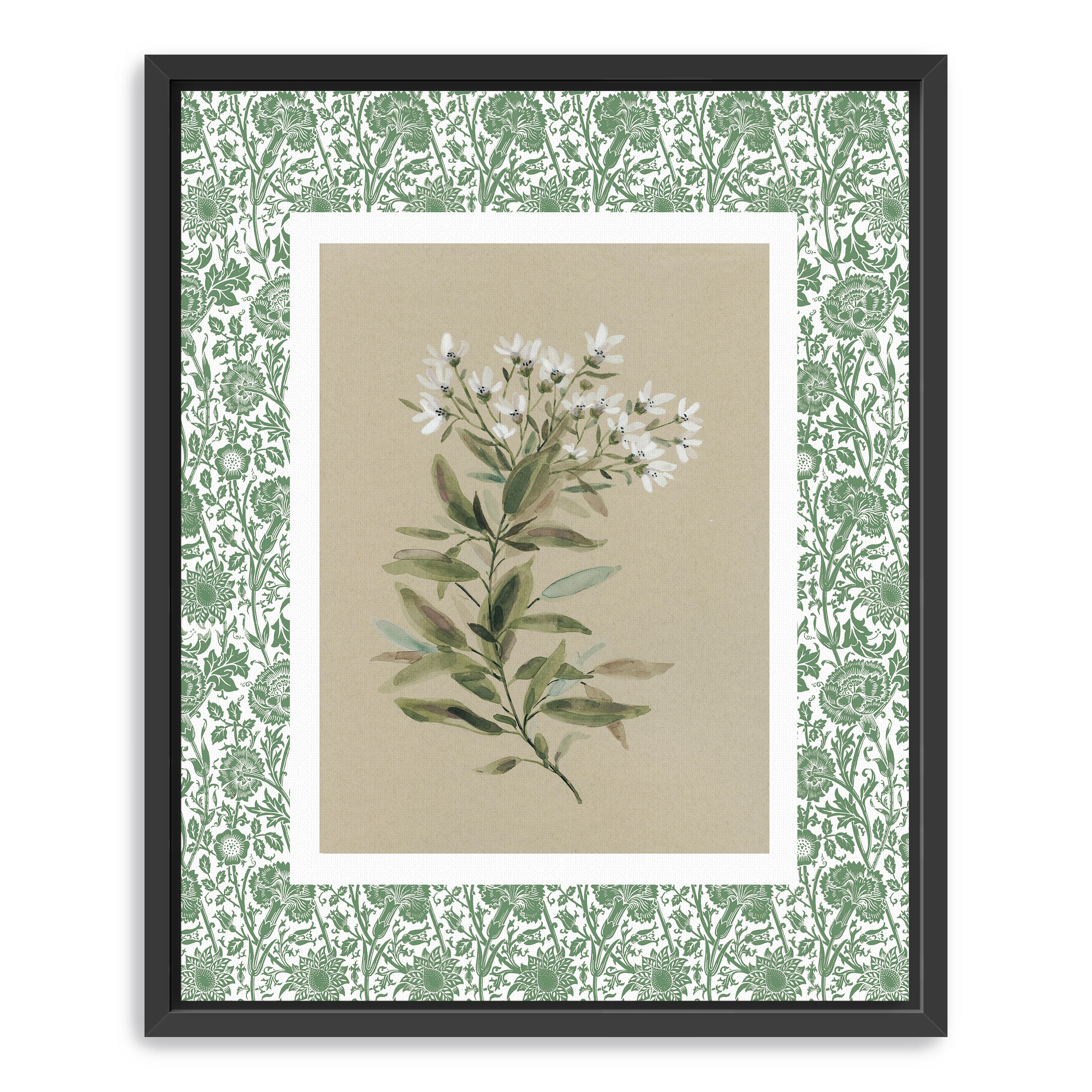 Green Botanical Pattern I Canvas Giclee