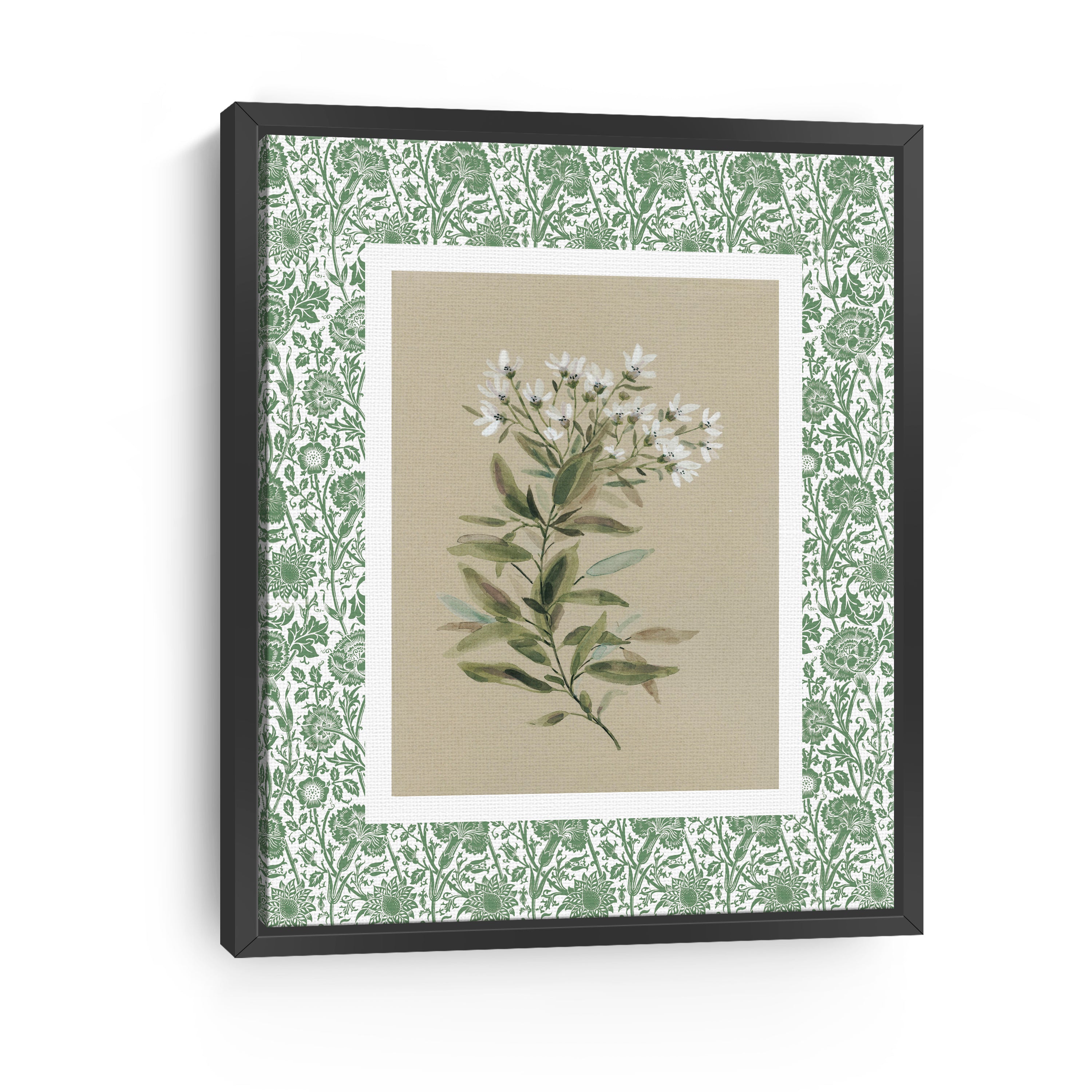 Green Botanical Pattern I Canvas Giclee