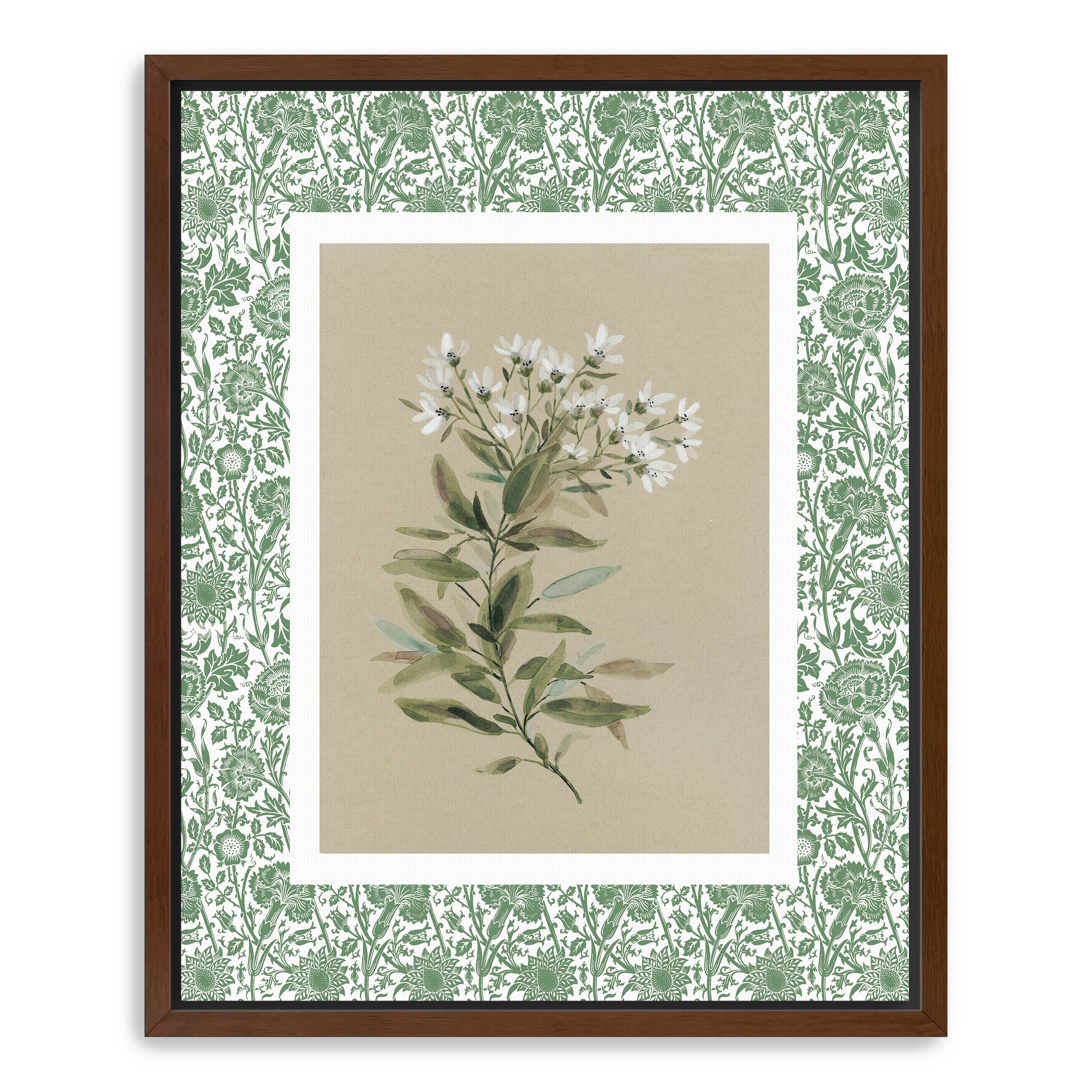 Green Botanical Pattern I Canvas Giclee