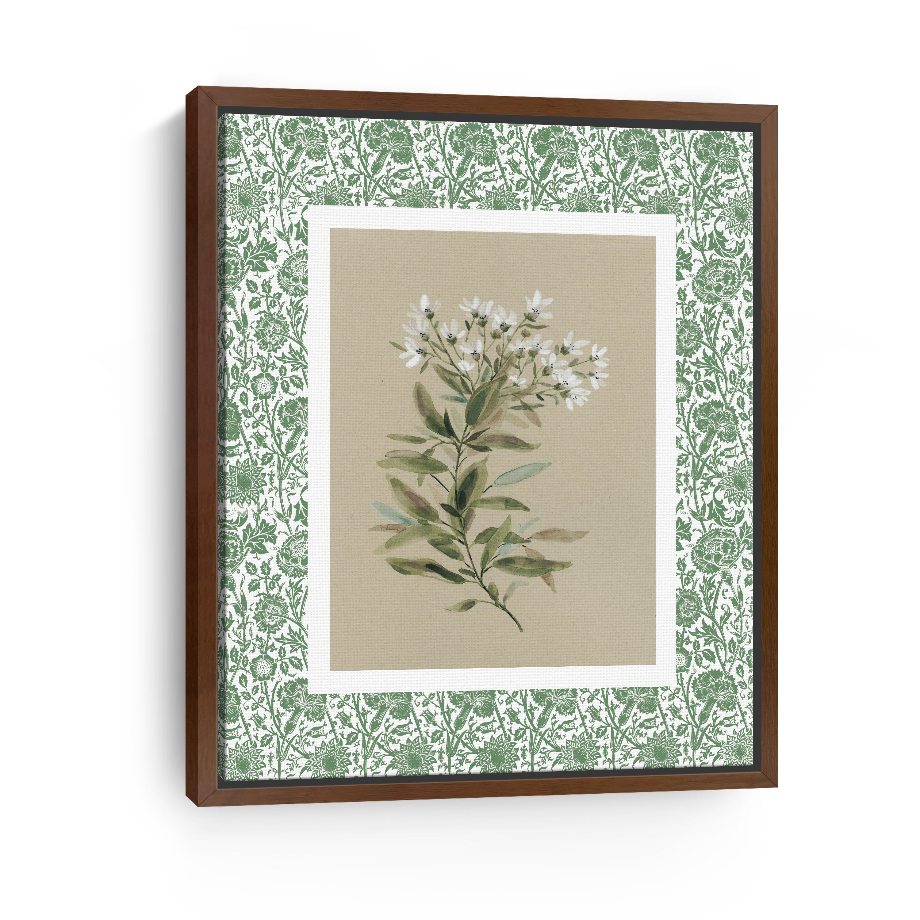 Green Botanical Pattern I Canvas Giclee