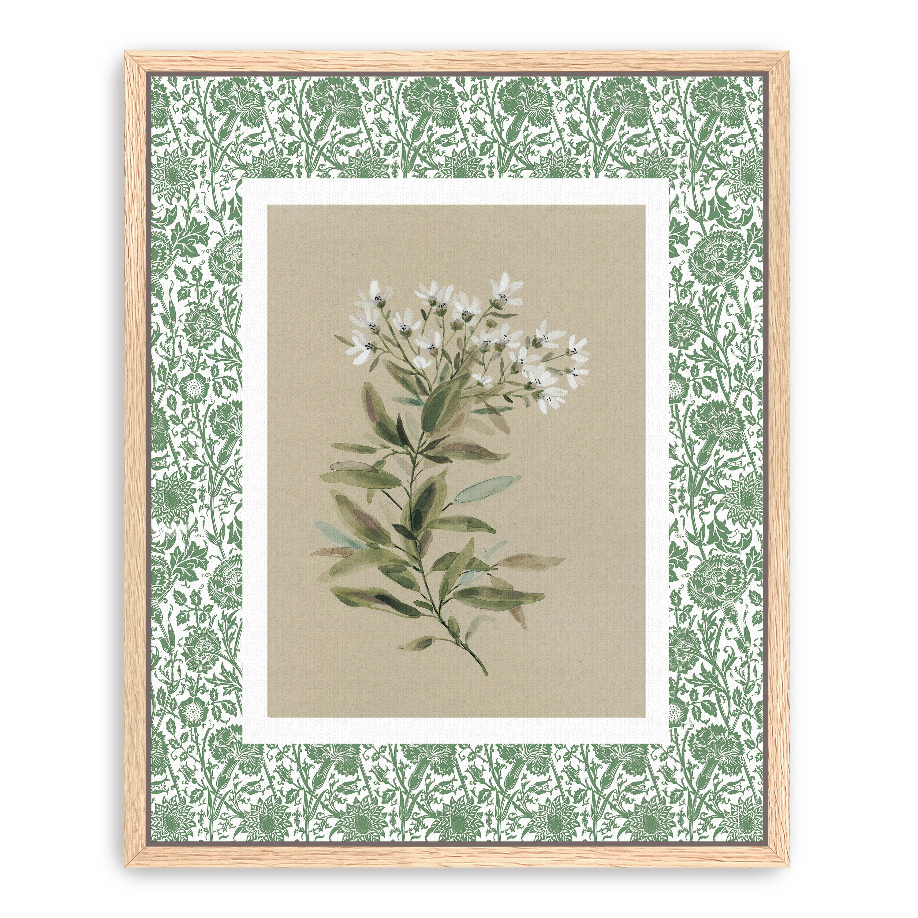 Green Botanical Pattern I Canvas Giclee