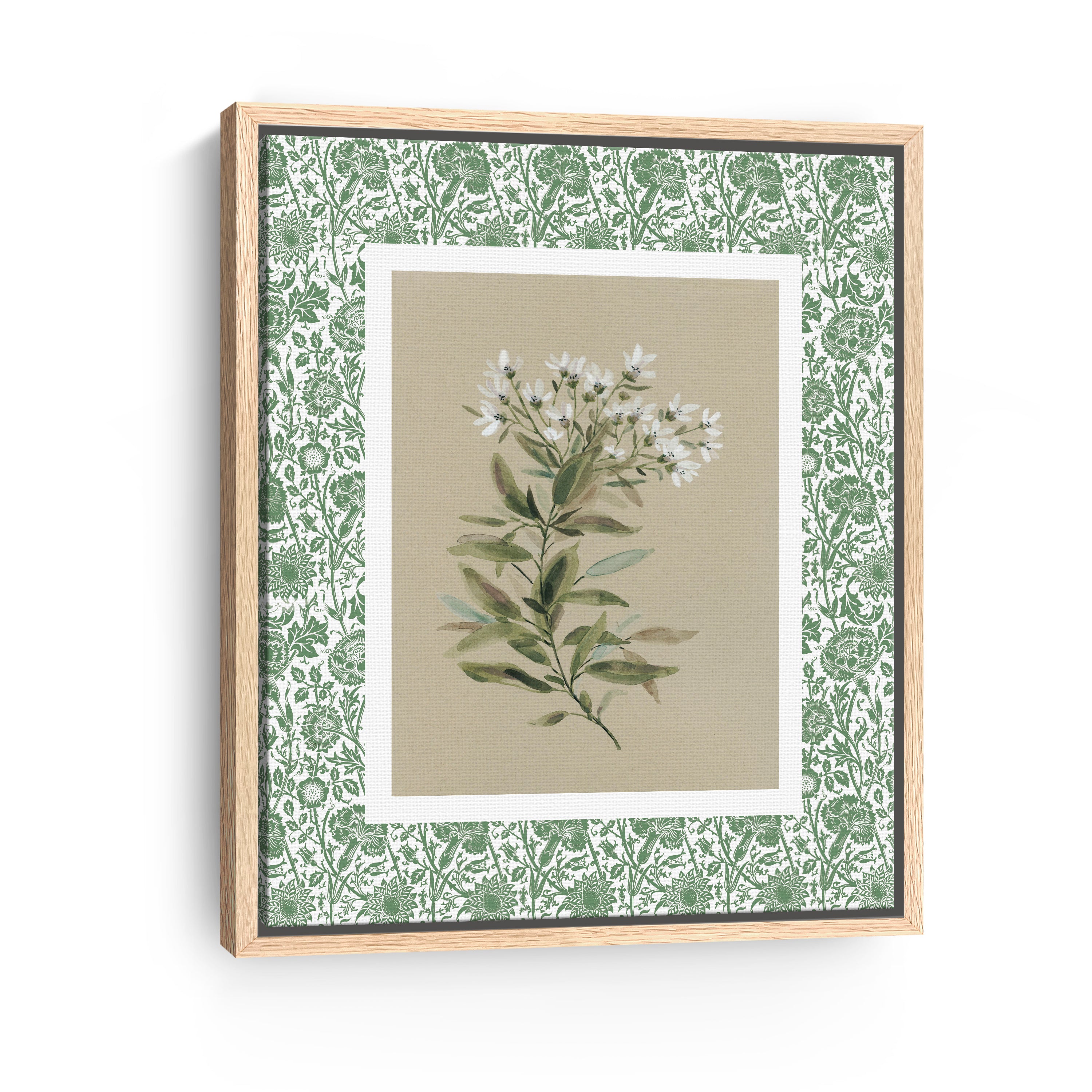 Green Botanical Pattern I Canvas Giclee