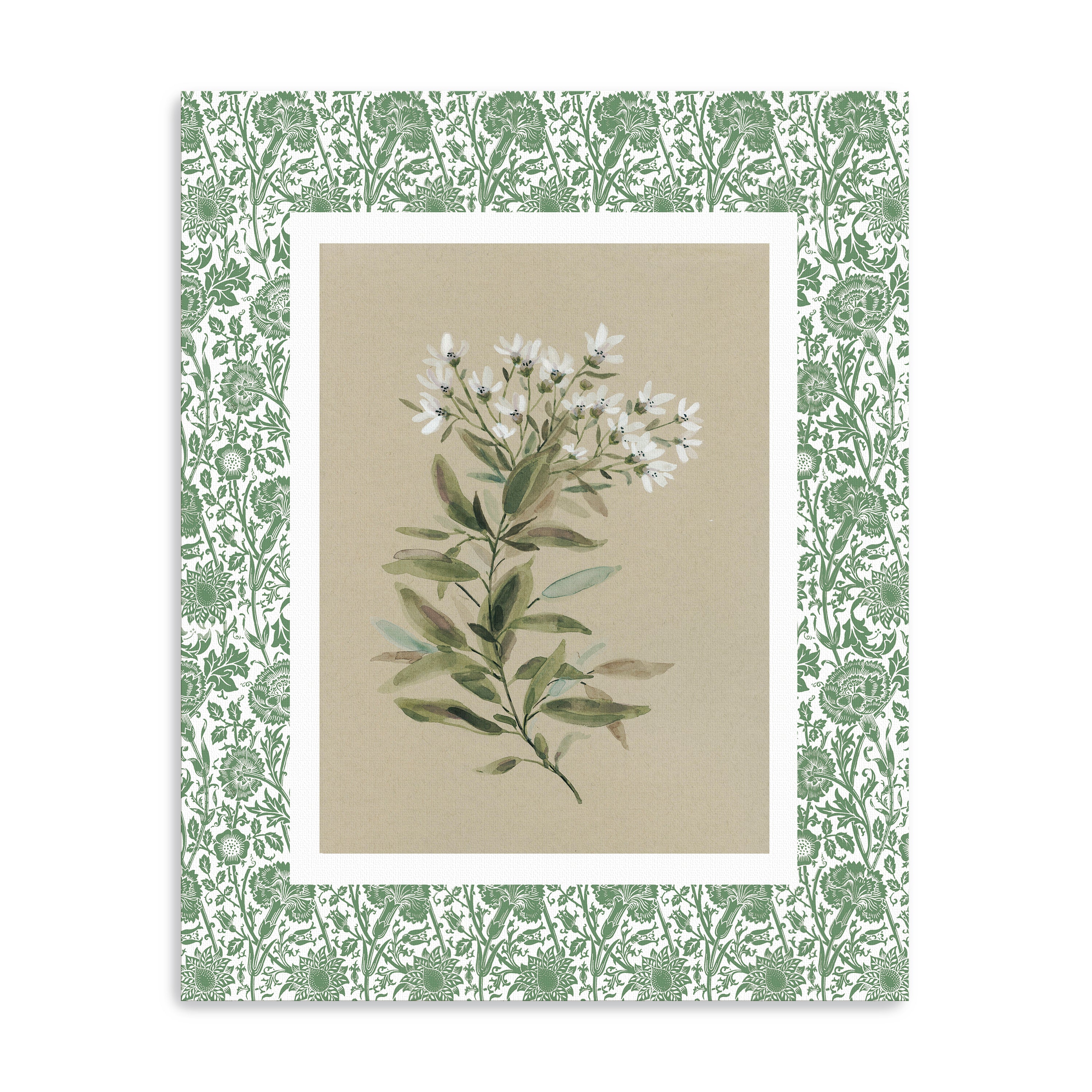 Green Botanical Pattern I Canvas Giclee