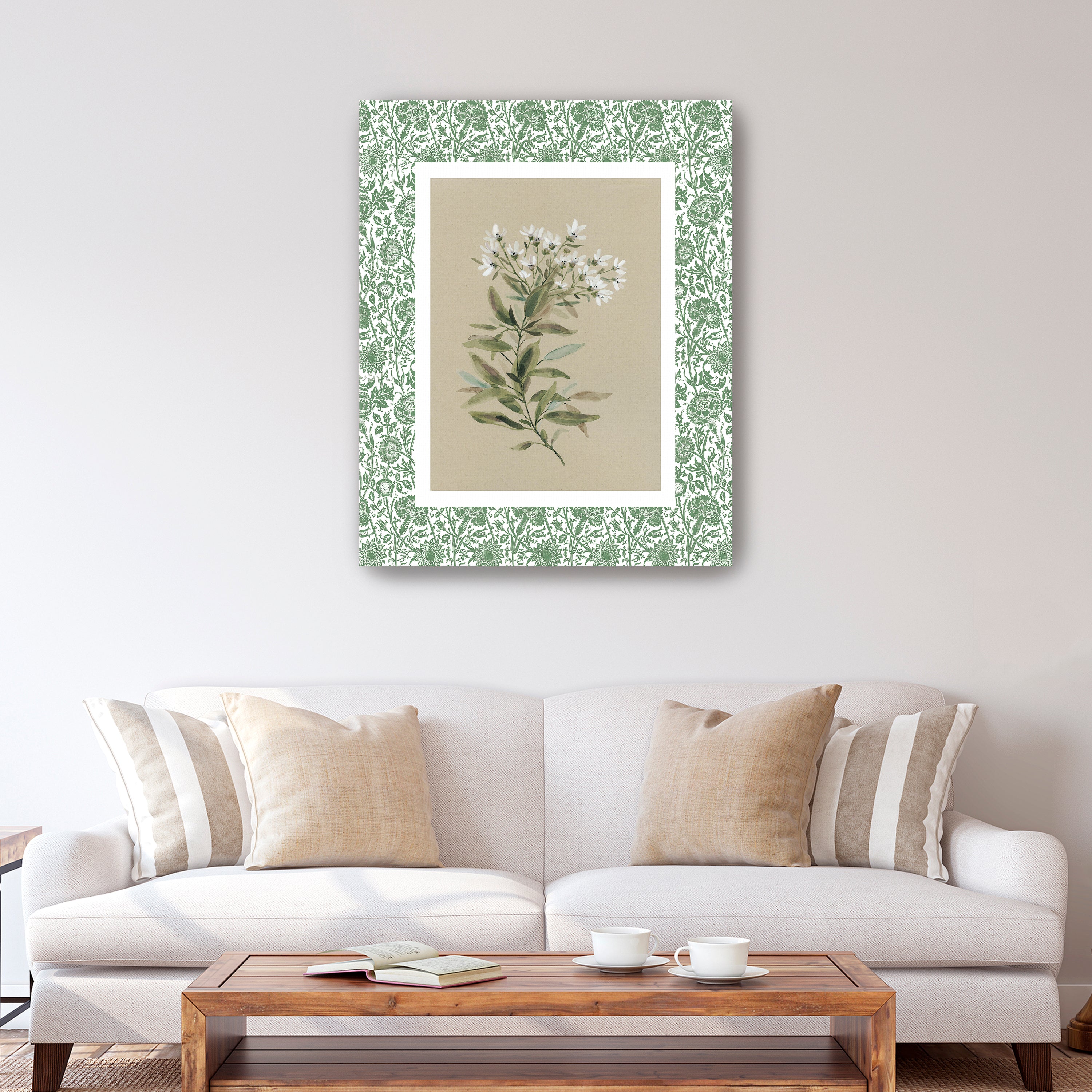Green Botanical Pattern I Canvas Giclee