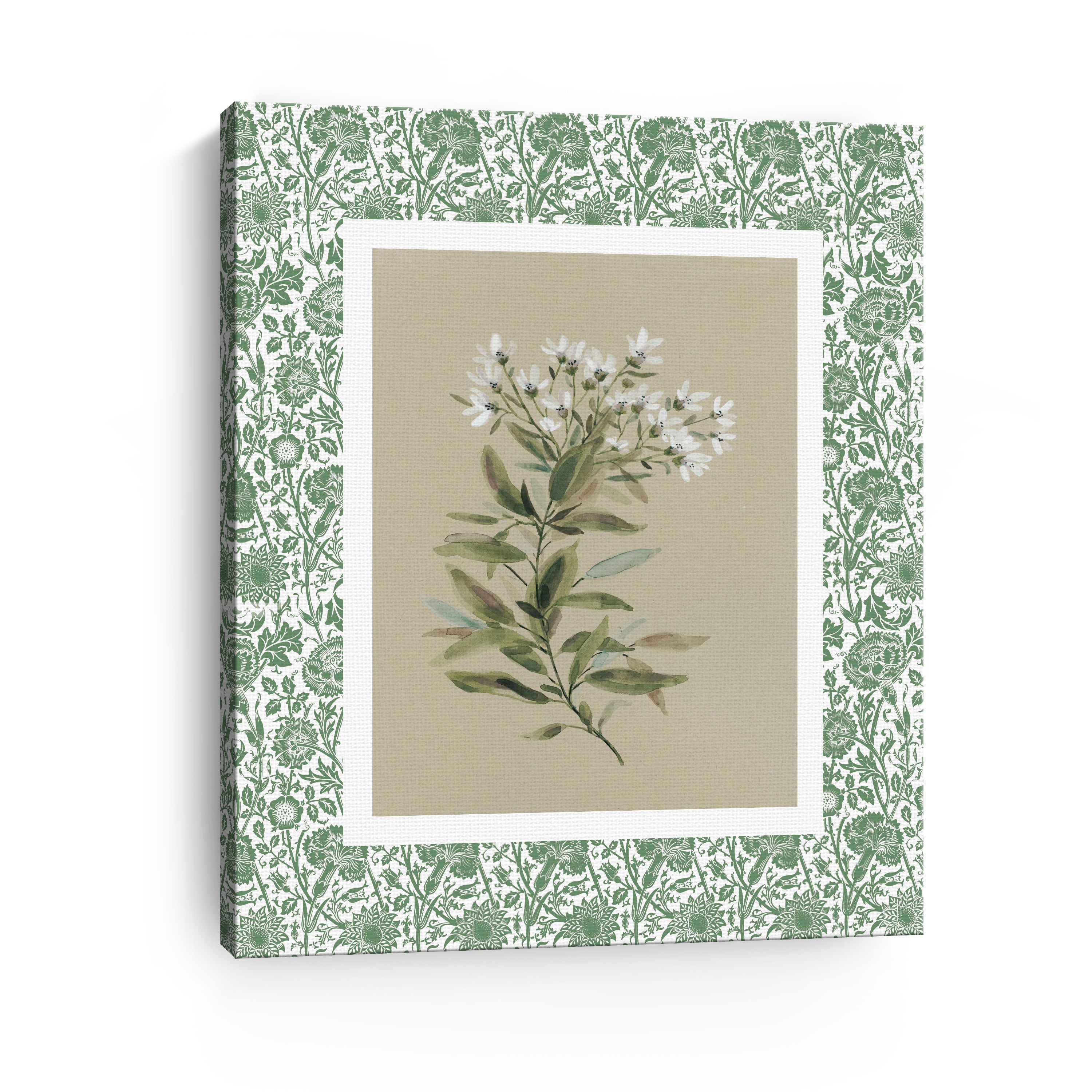 Green Botanical Pattern I Canvas Giclee