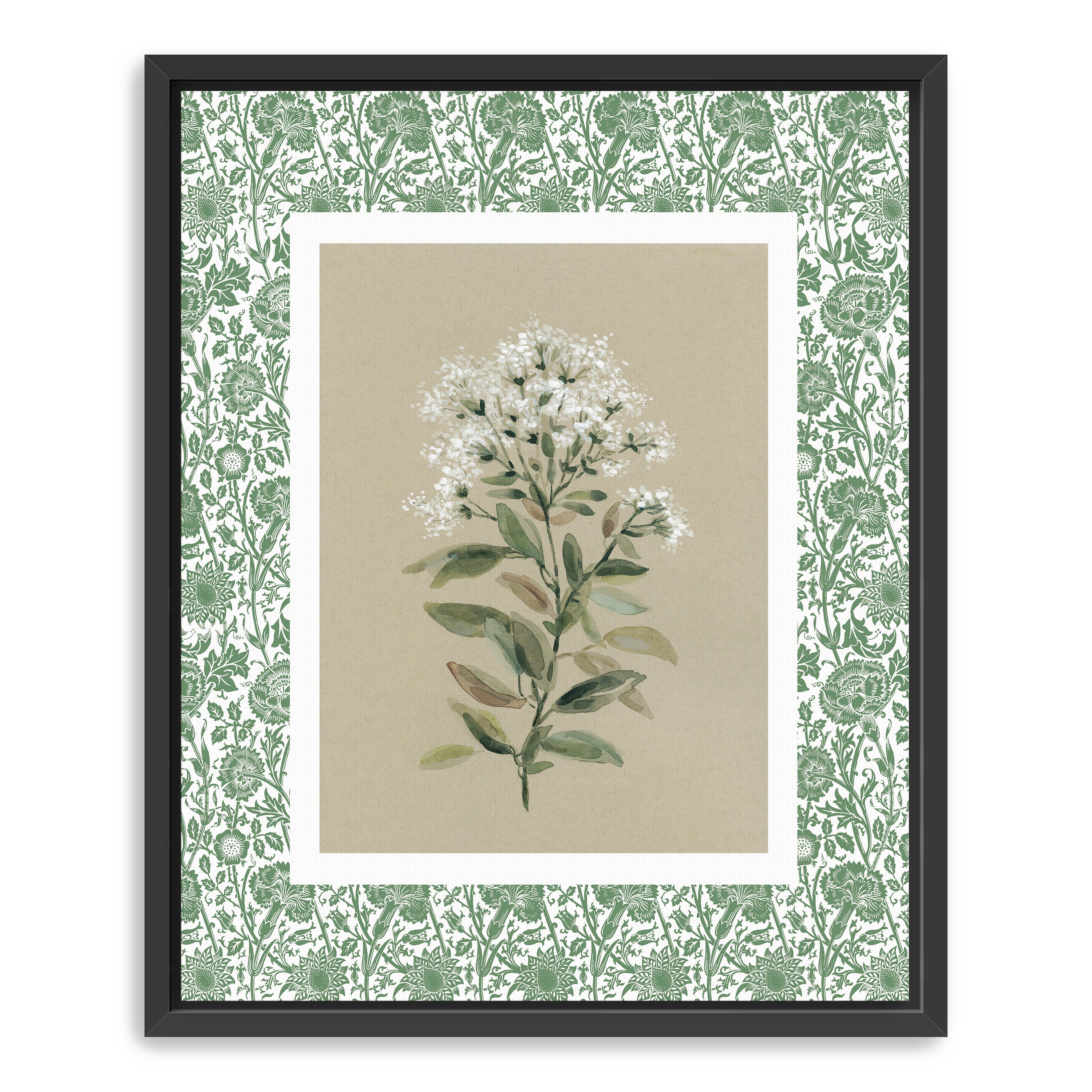 Green Botanical Pattern II Canvas Giclee