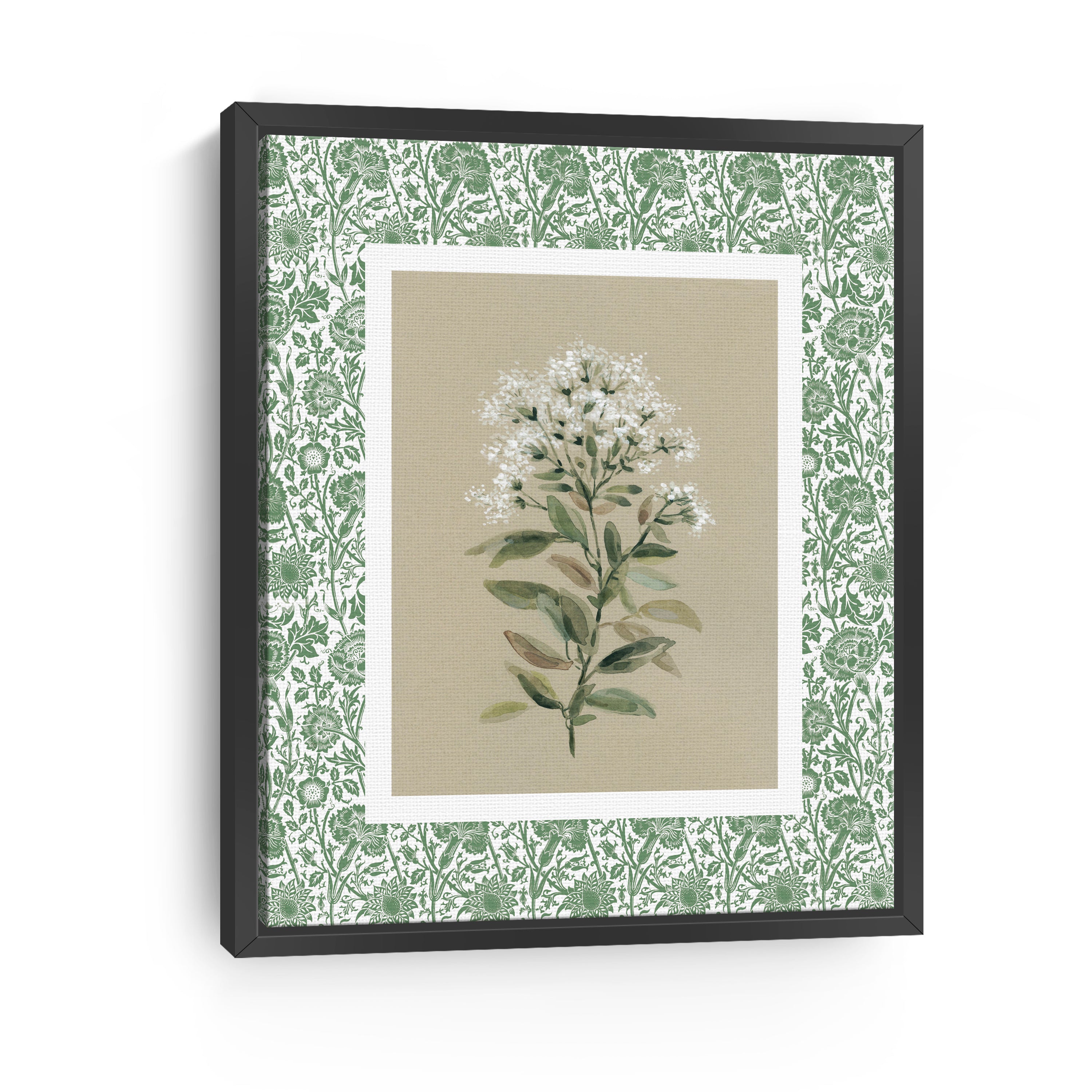 Green Botanical Pattern II Canvas Giclee