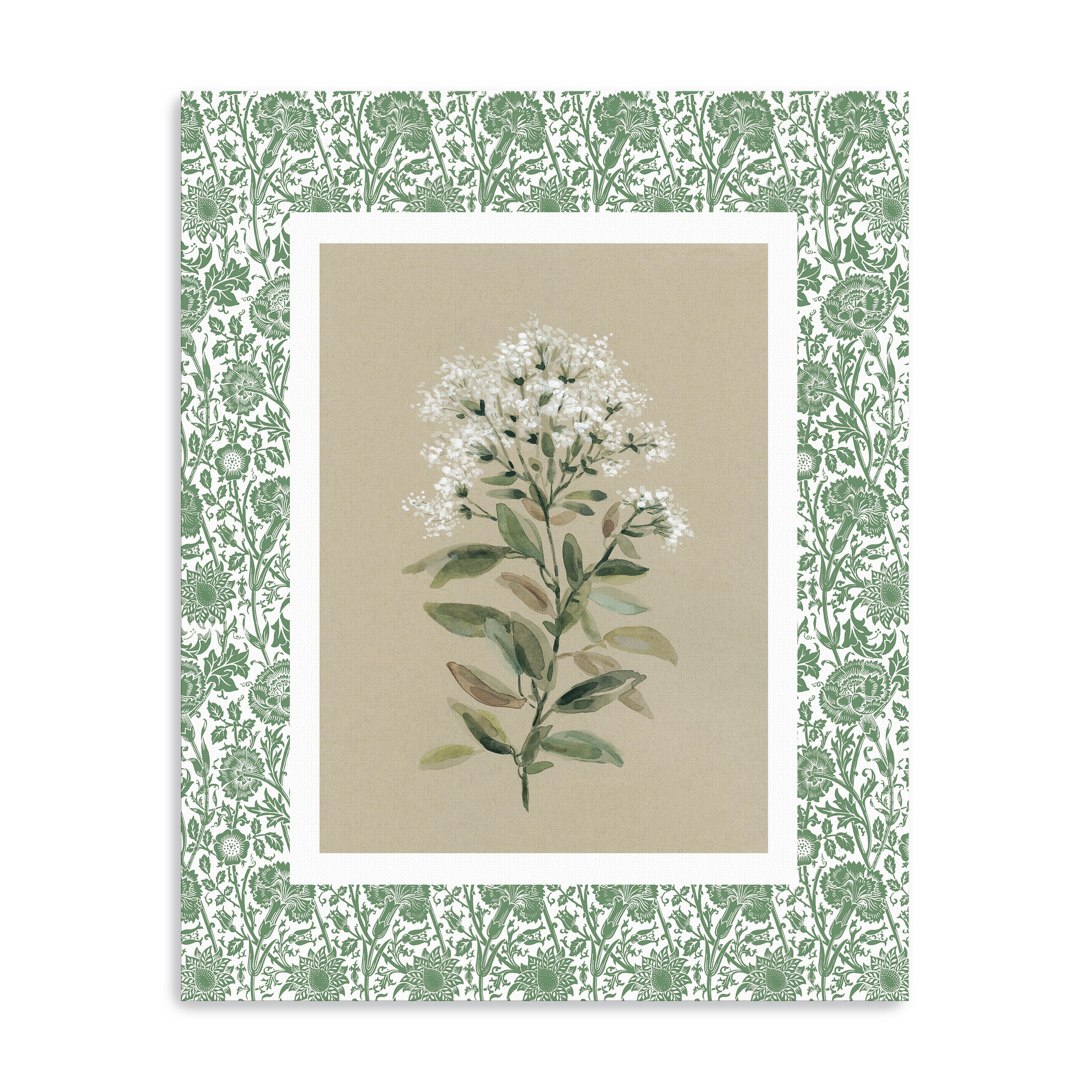 Green Botanical Pattern II Canvas Giclee