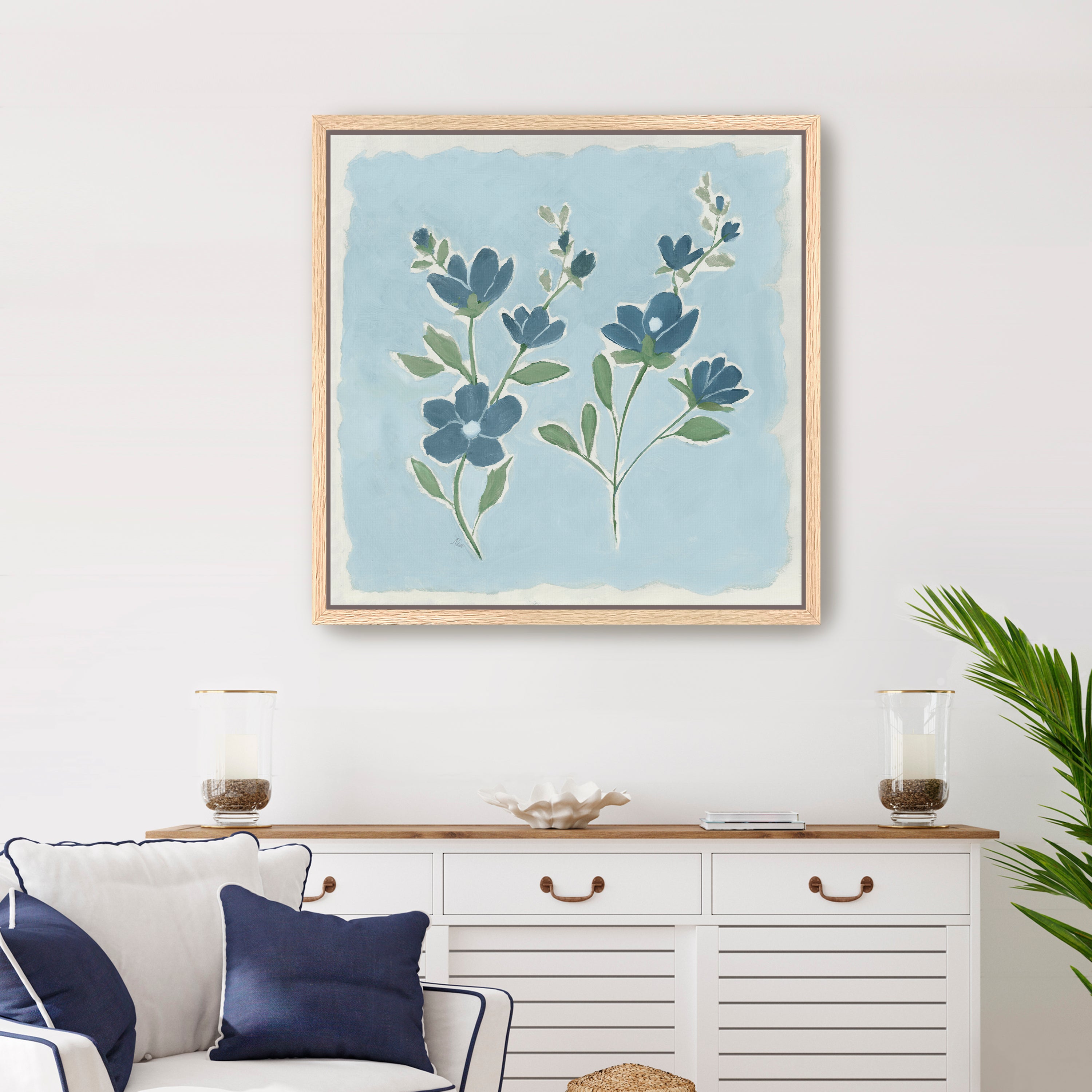 Blue on Blue I Canvas Giclee