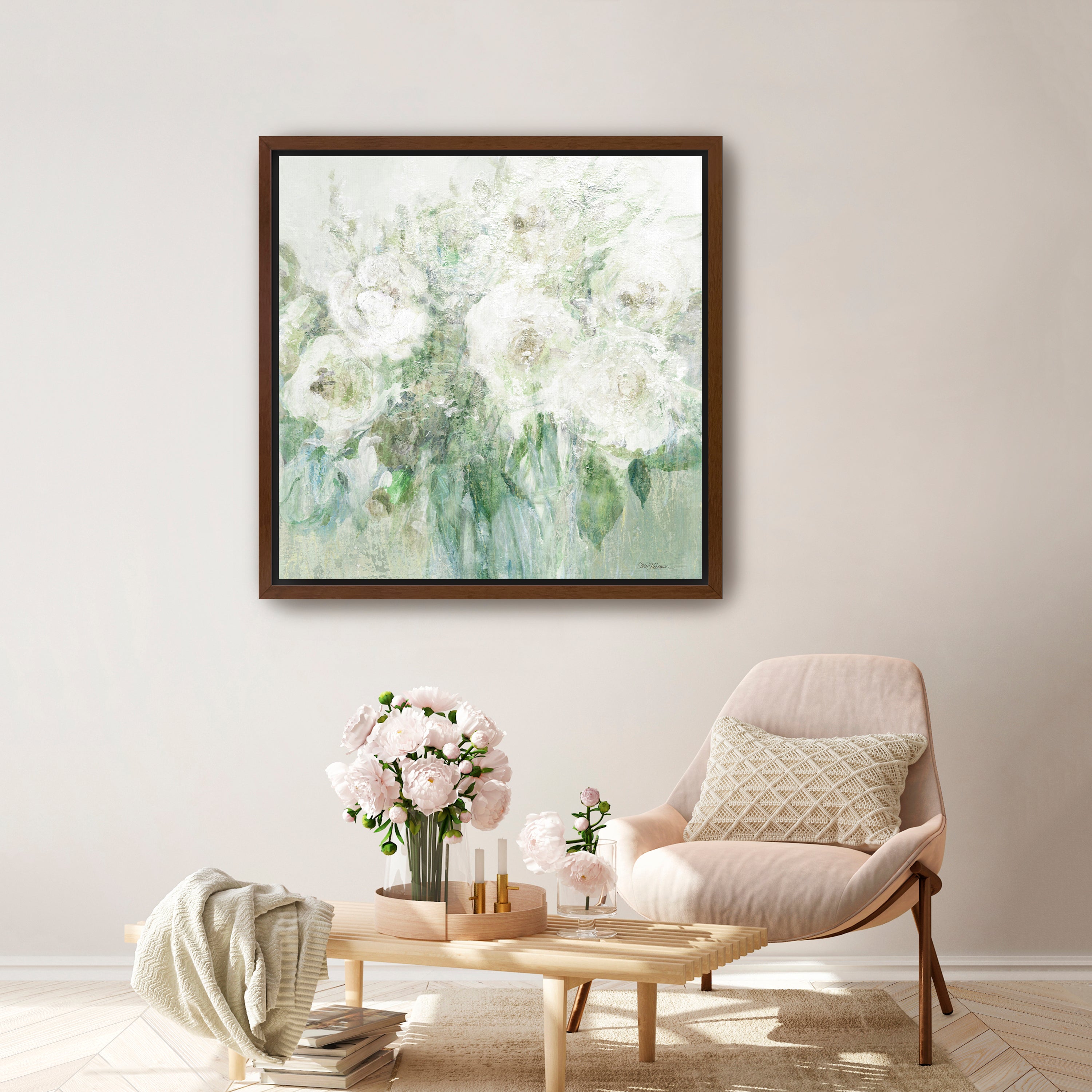 Muted White Blooms II Canvas Giclee