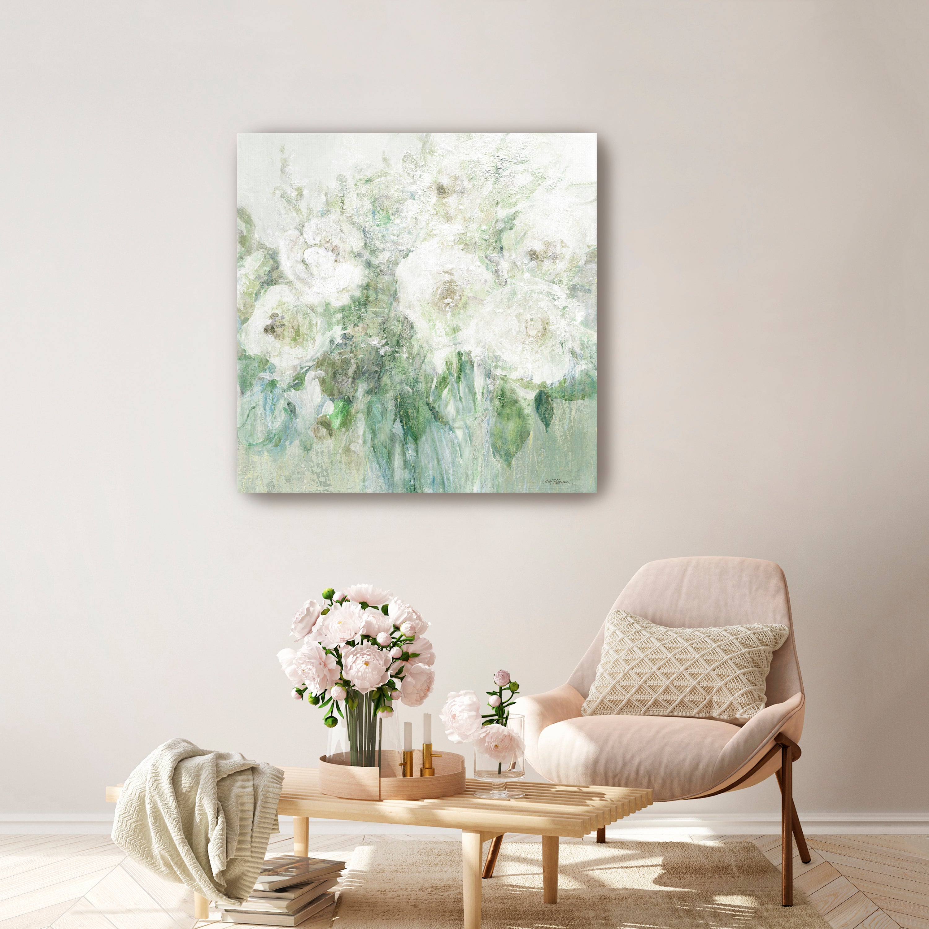 Muted White Blooms II Canvas Giclee