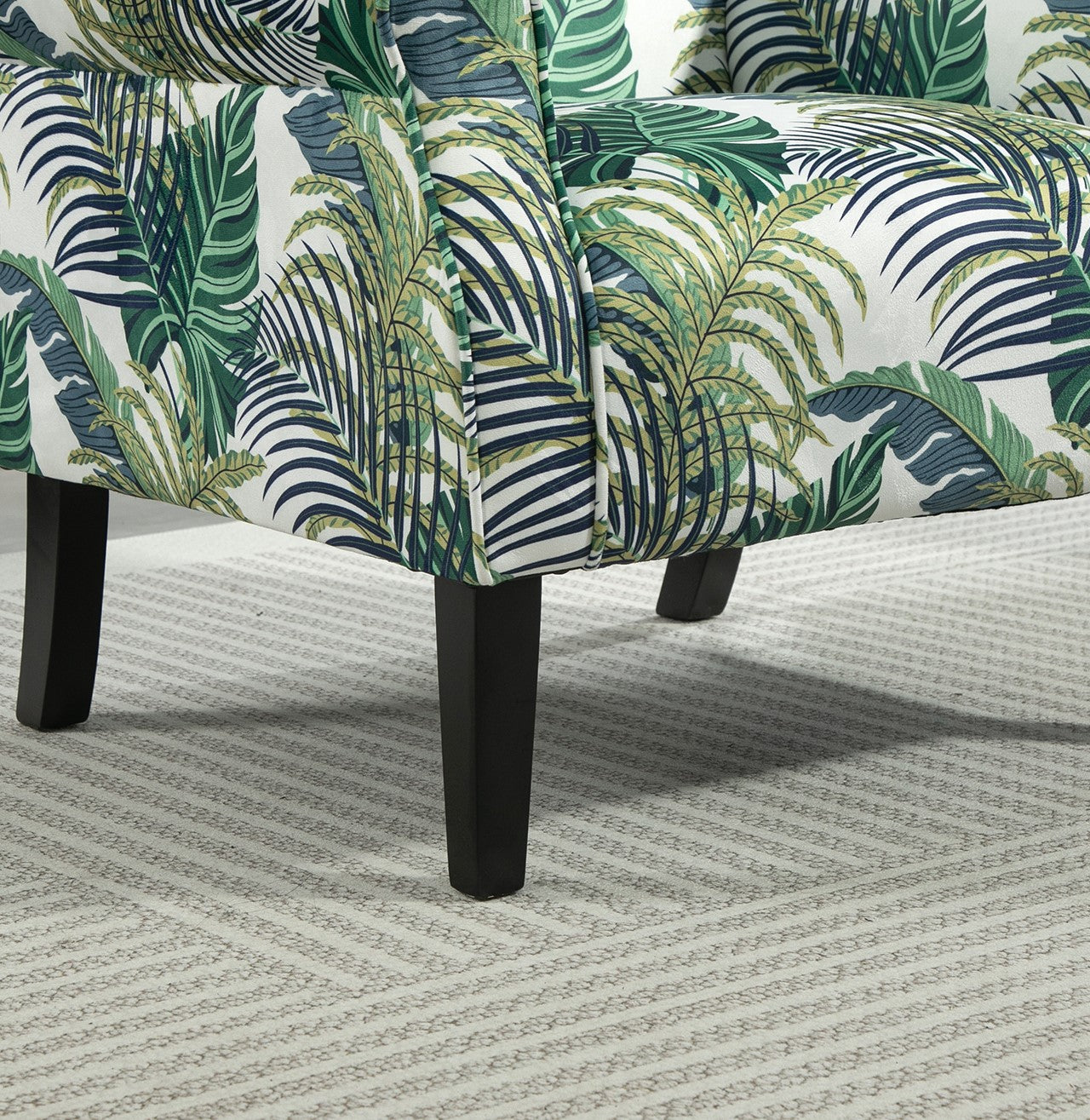 Palm Pattern  Wingback Accent Chair