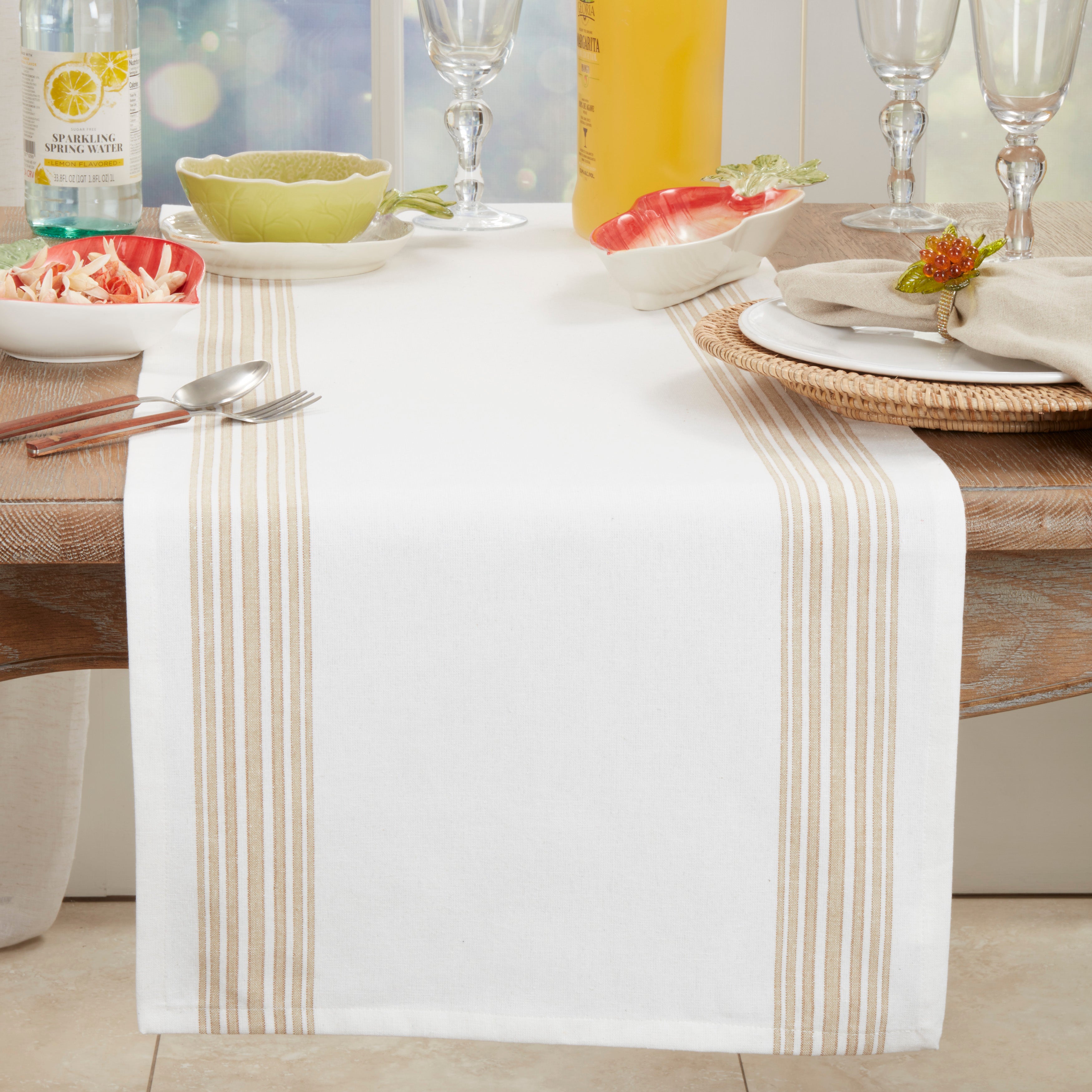 Striped Design Cotton Table Runner