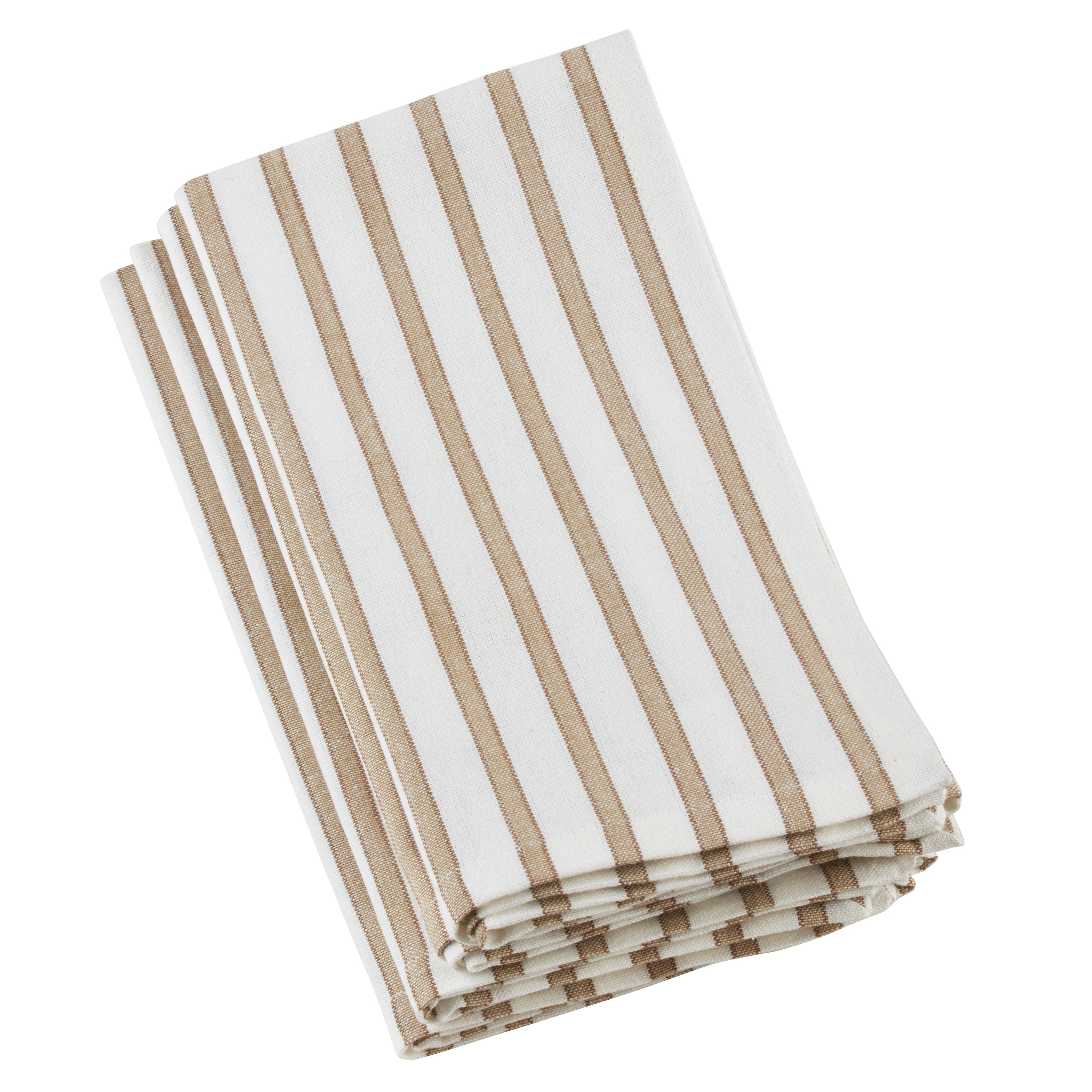 Striped Design Cotton Table Napkins, Set of 4