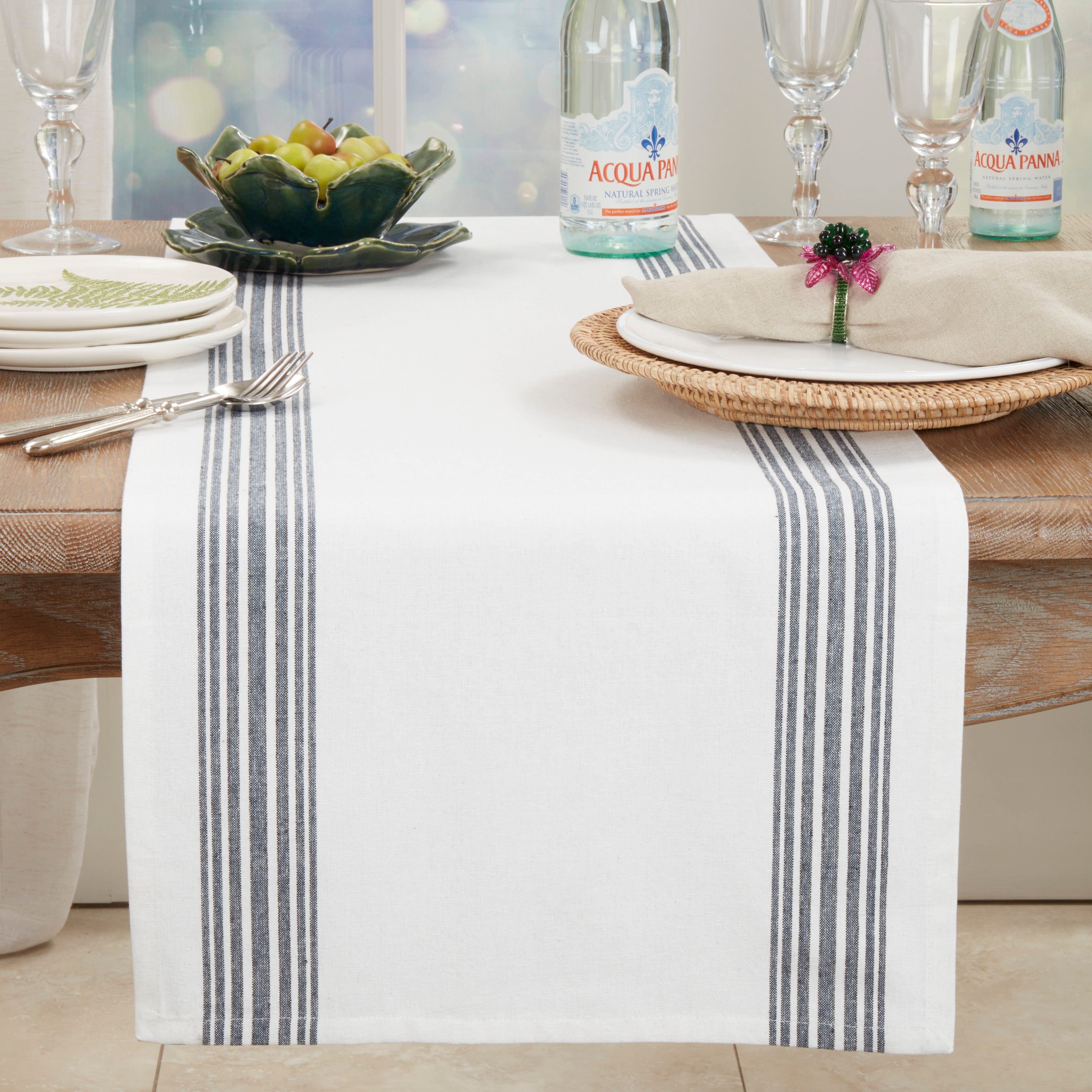 Striped Design Cotton Table Runner