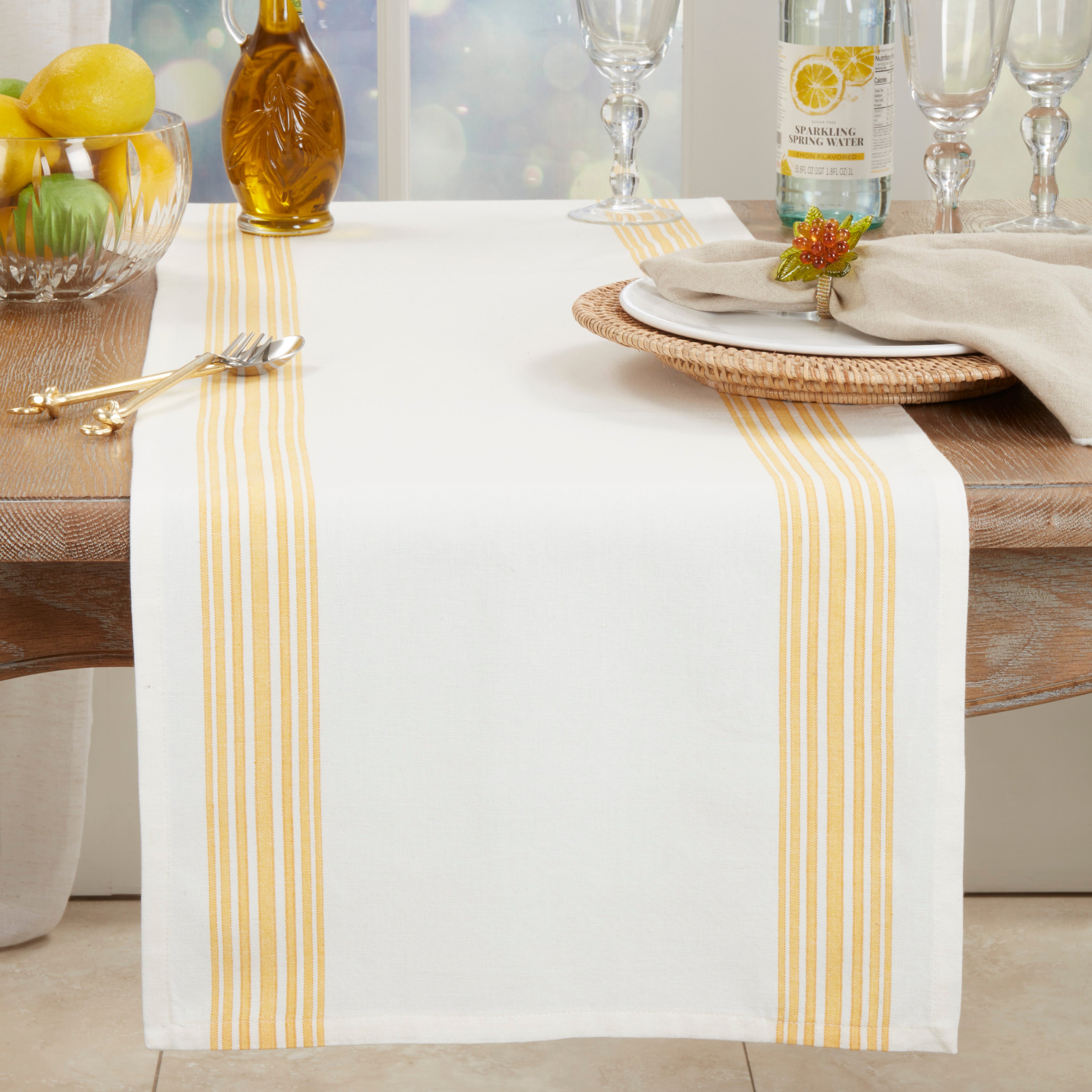Striped Design Cotton Table Runner