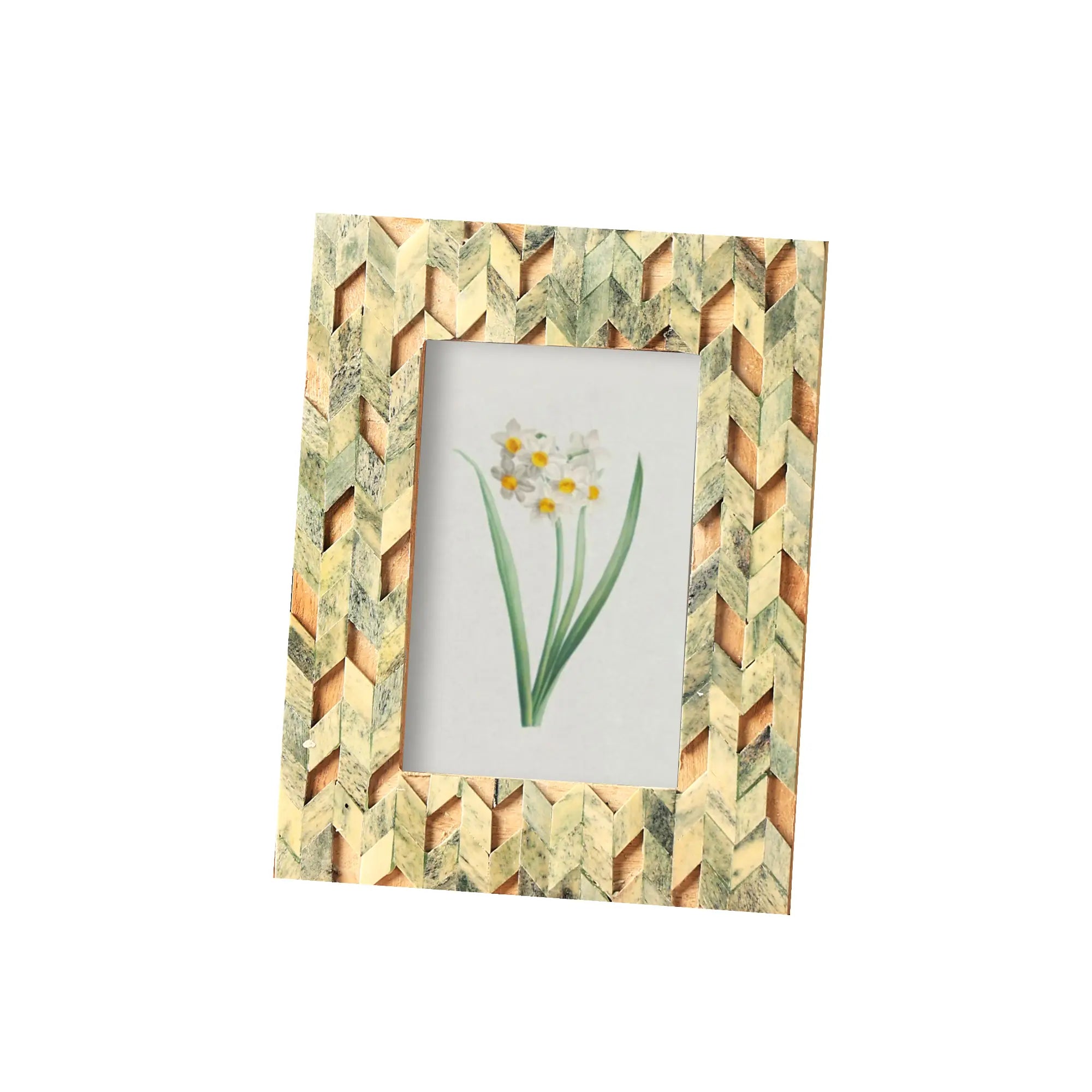 Bone Chevron Chips Overlay Frame