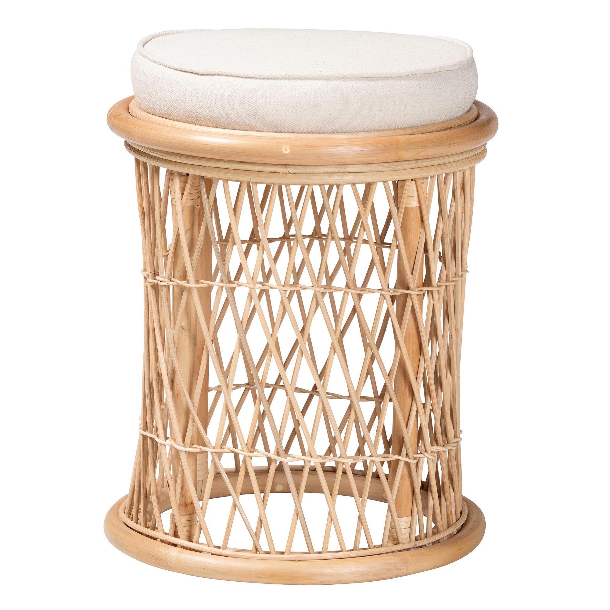 Ivy Rattan Ottoman Footstool