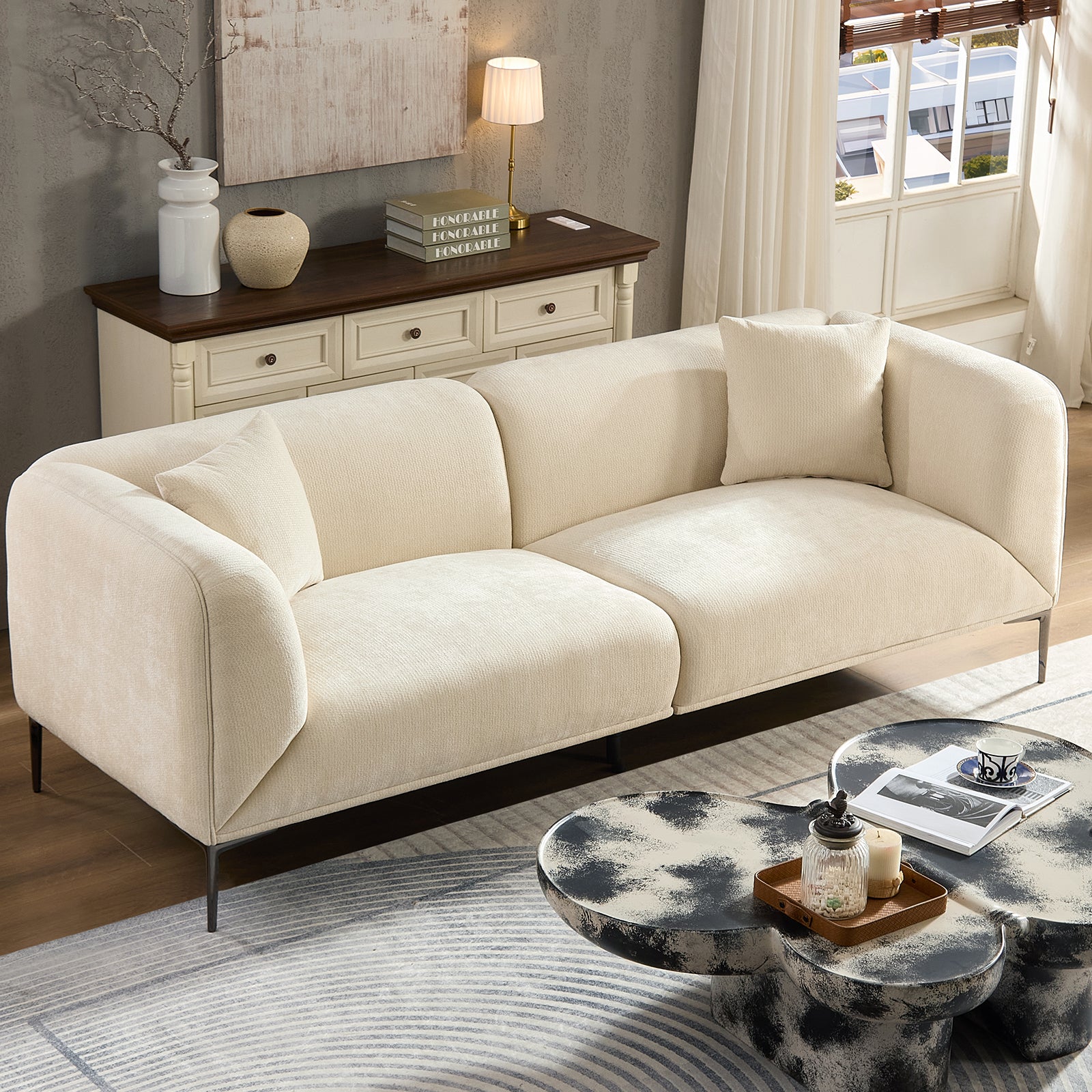 Modern Sofa with Metal Legs