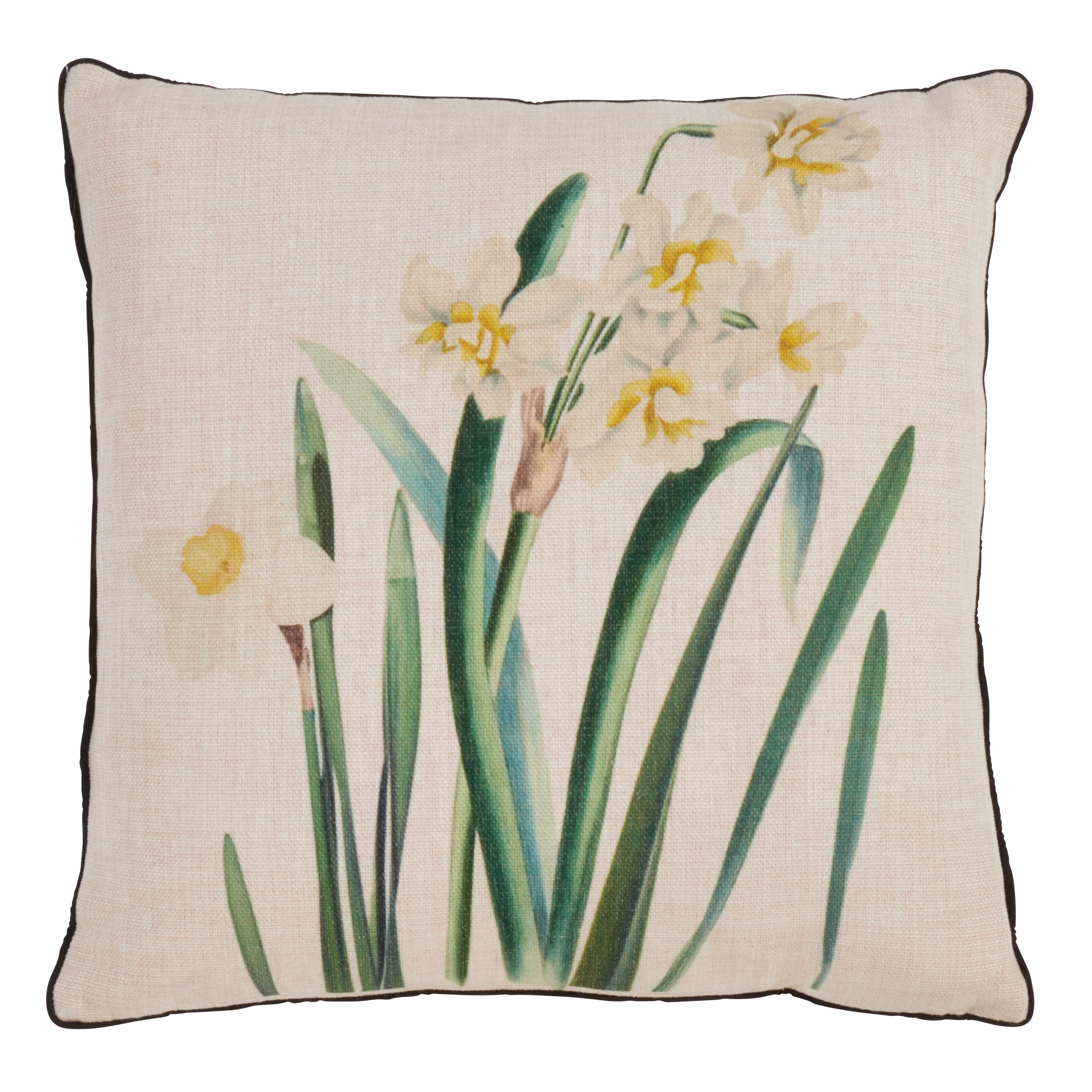 Daffodil Print Throw Pillow