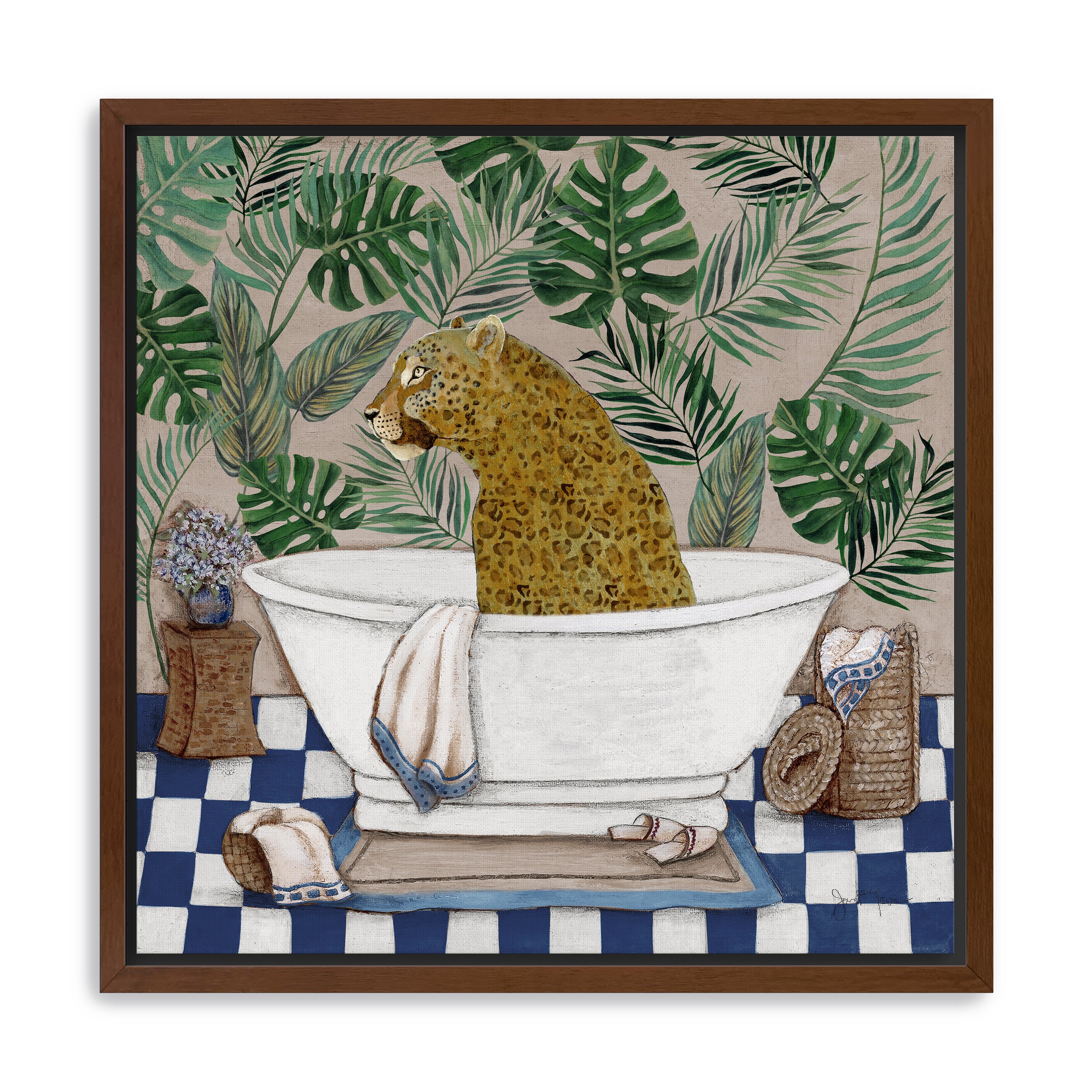 Safari Bath II Canvas Giclee