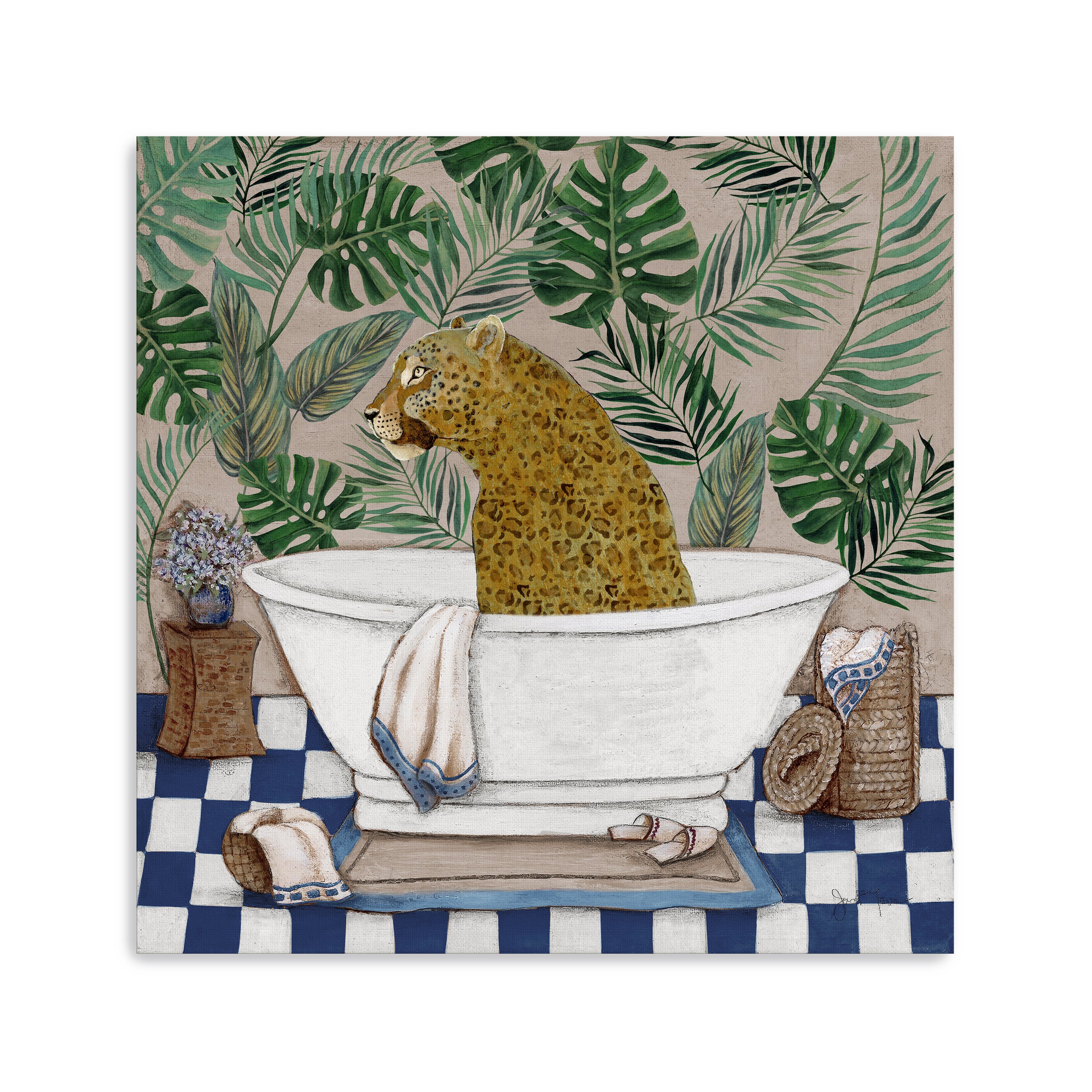 Safari Bath II Canvas Giclee