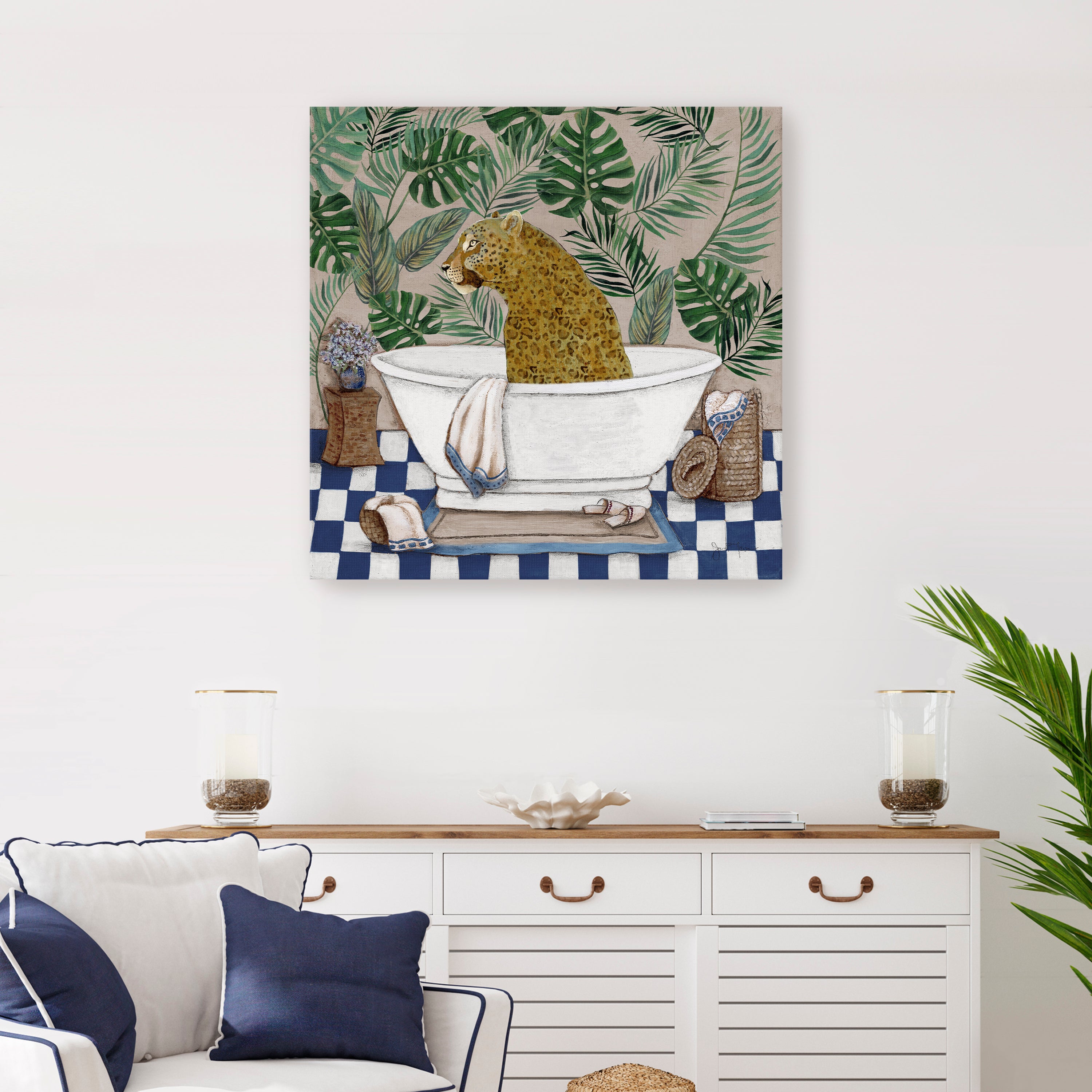 Safari Bath II Canvas Giclee