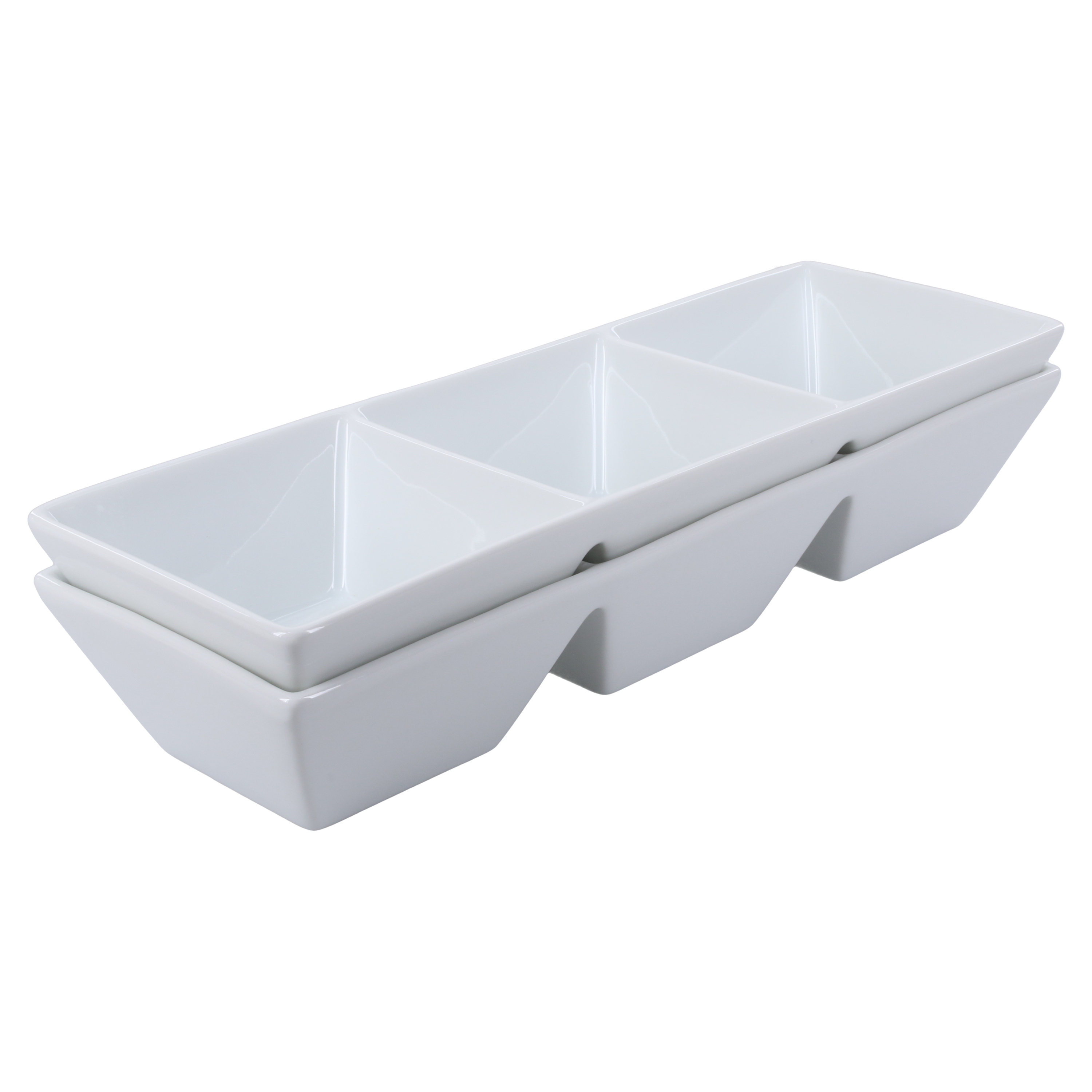 Three Compartment Square Server, Set of 2