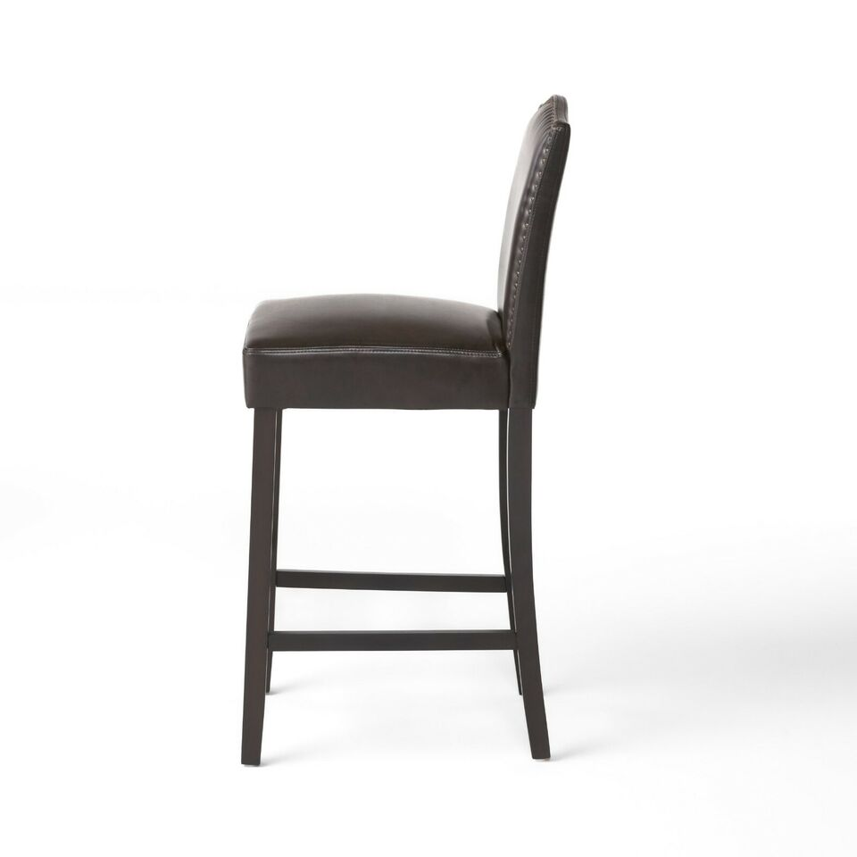 Upholstered Counter Stools with Rubberwood Legs