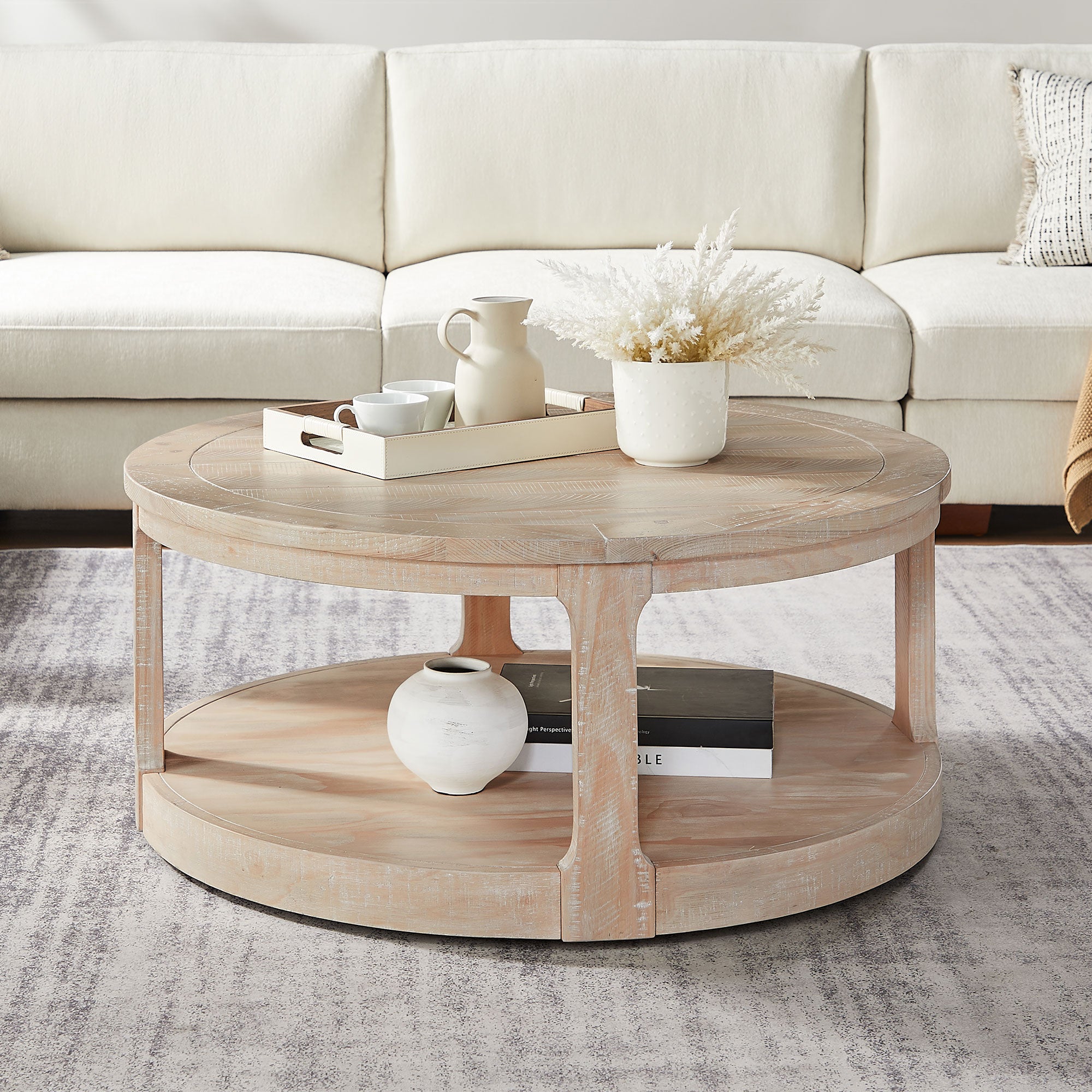 Large Traditional Round Coffee Table