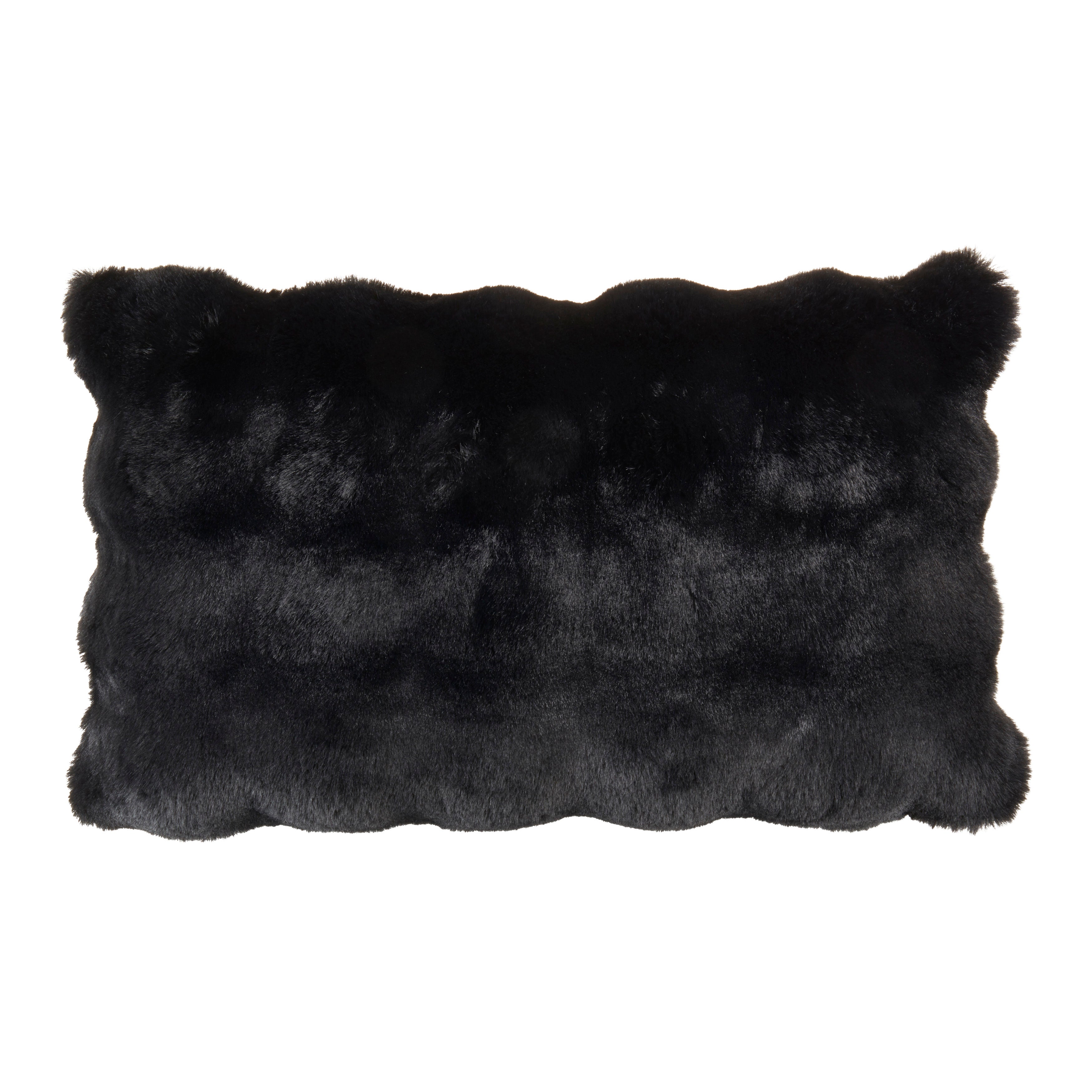 Plush Faux Fur Poly Filled Throw Pillow