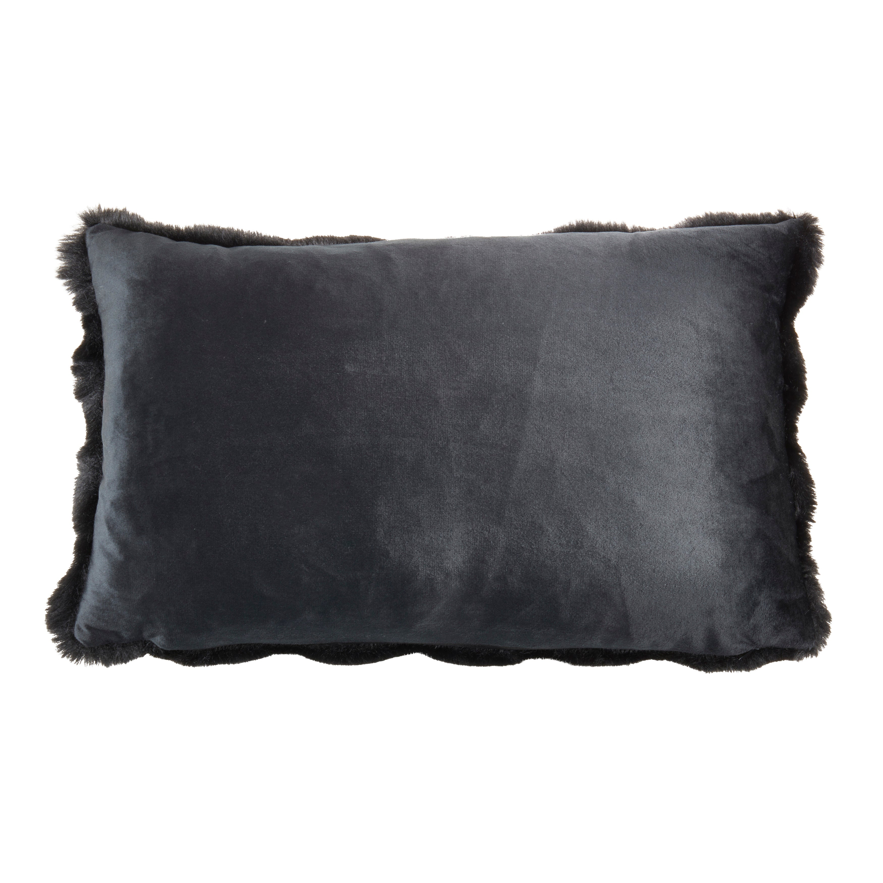 Plush Faux Fur Poly Filled Throw Pillow
