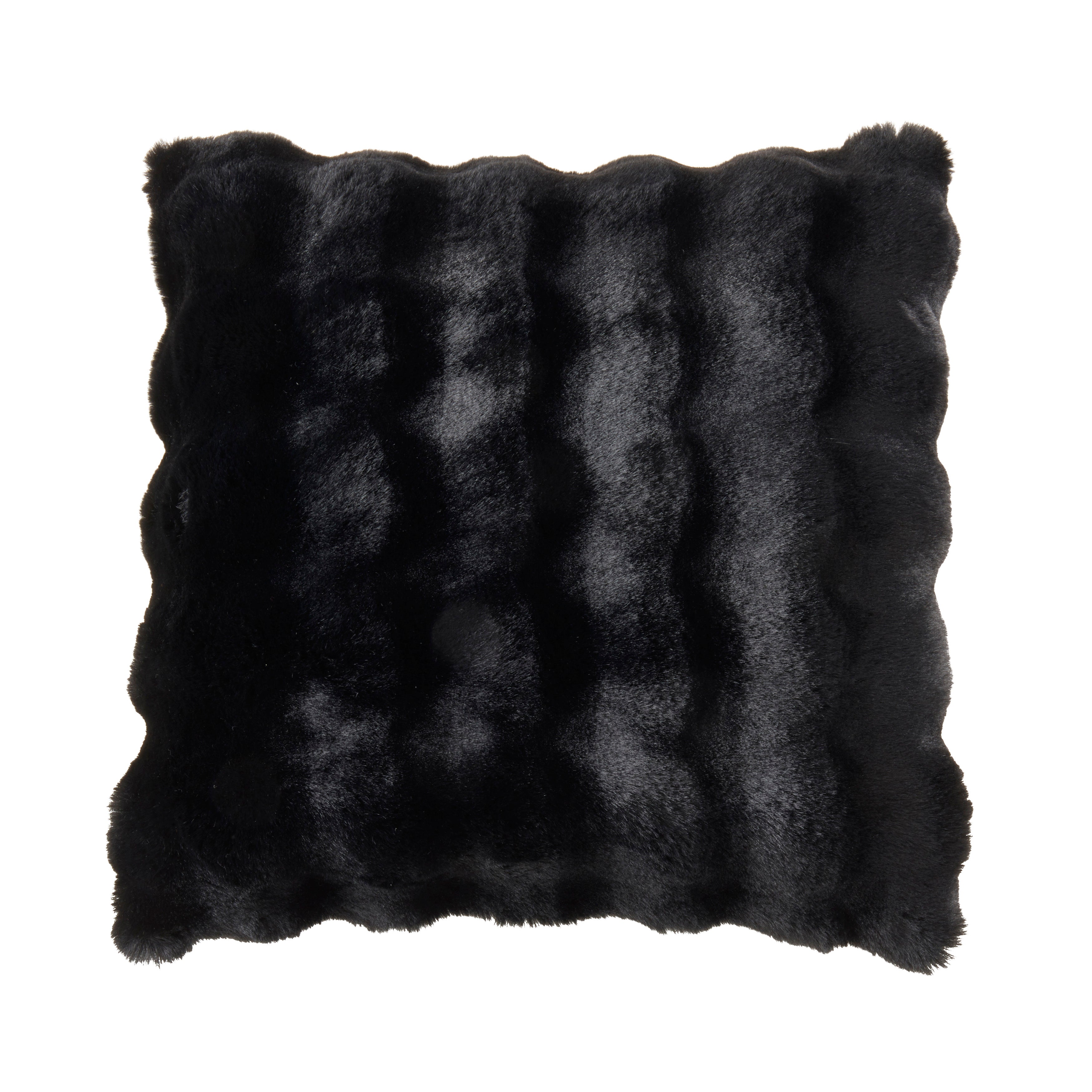 Plush Faux Fur Poly Filled Throw Pillow