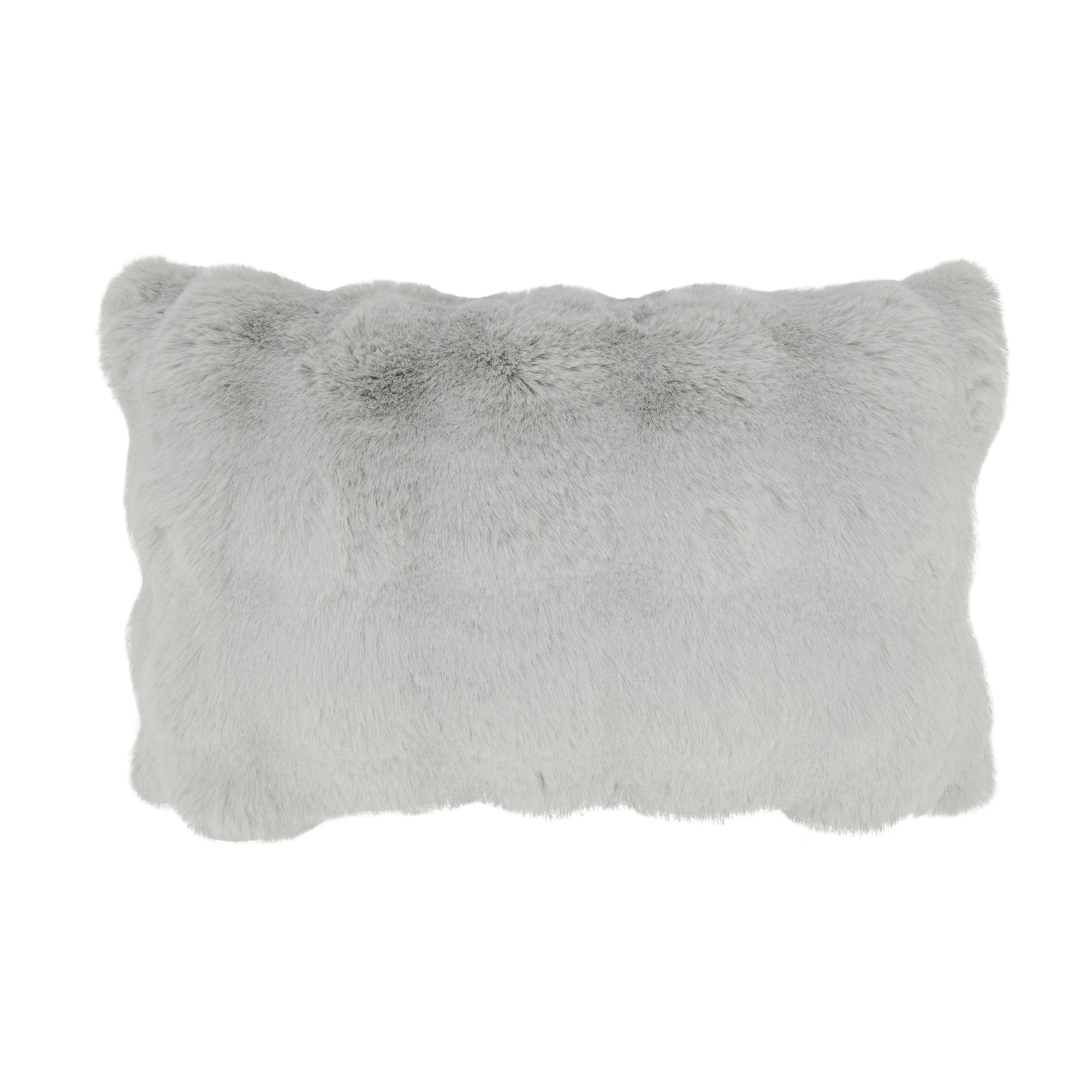 Plush Faux Fur Poly Filled Throw Pillow