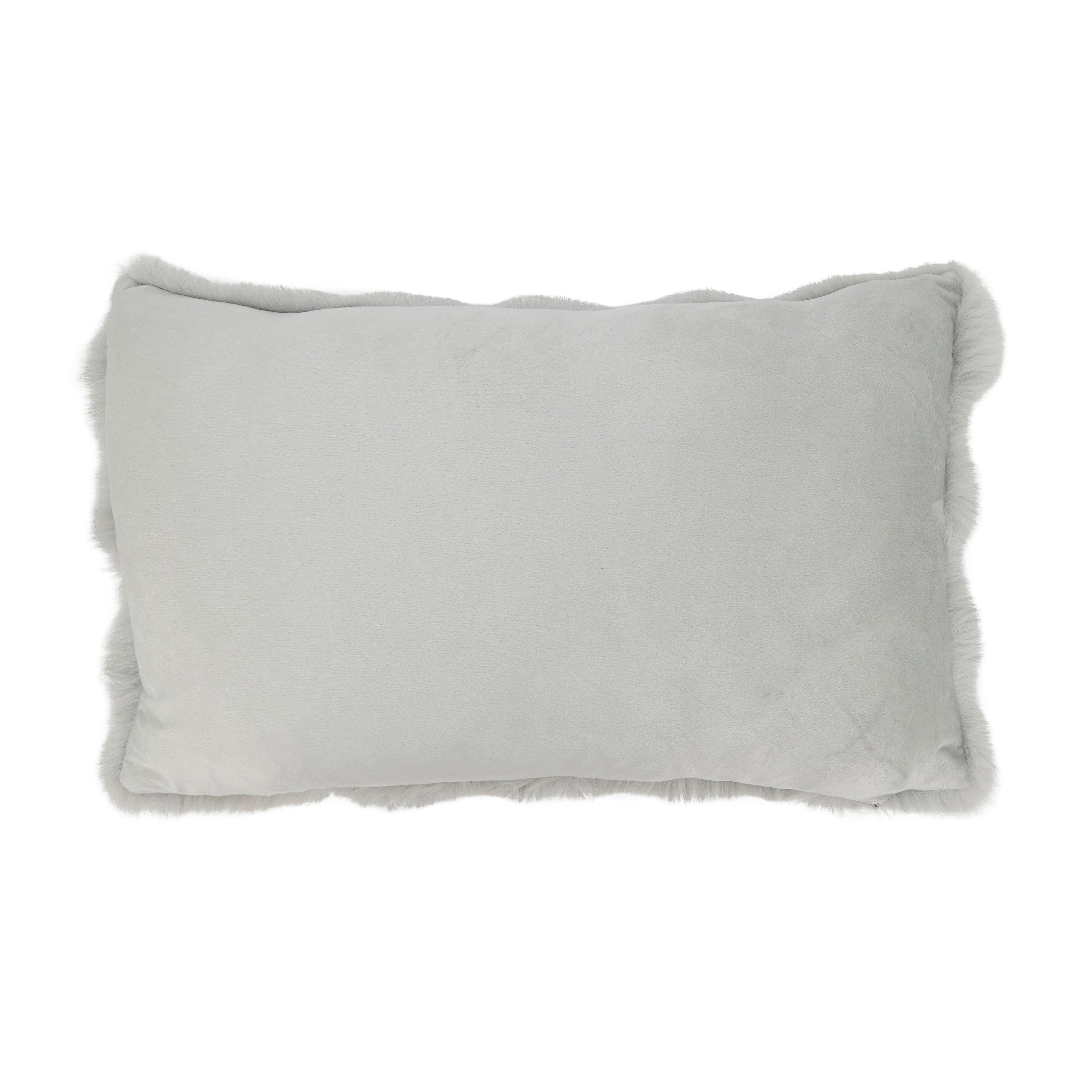 Plush Faux Fur Poly Filled Throw Pillow