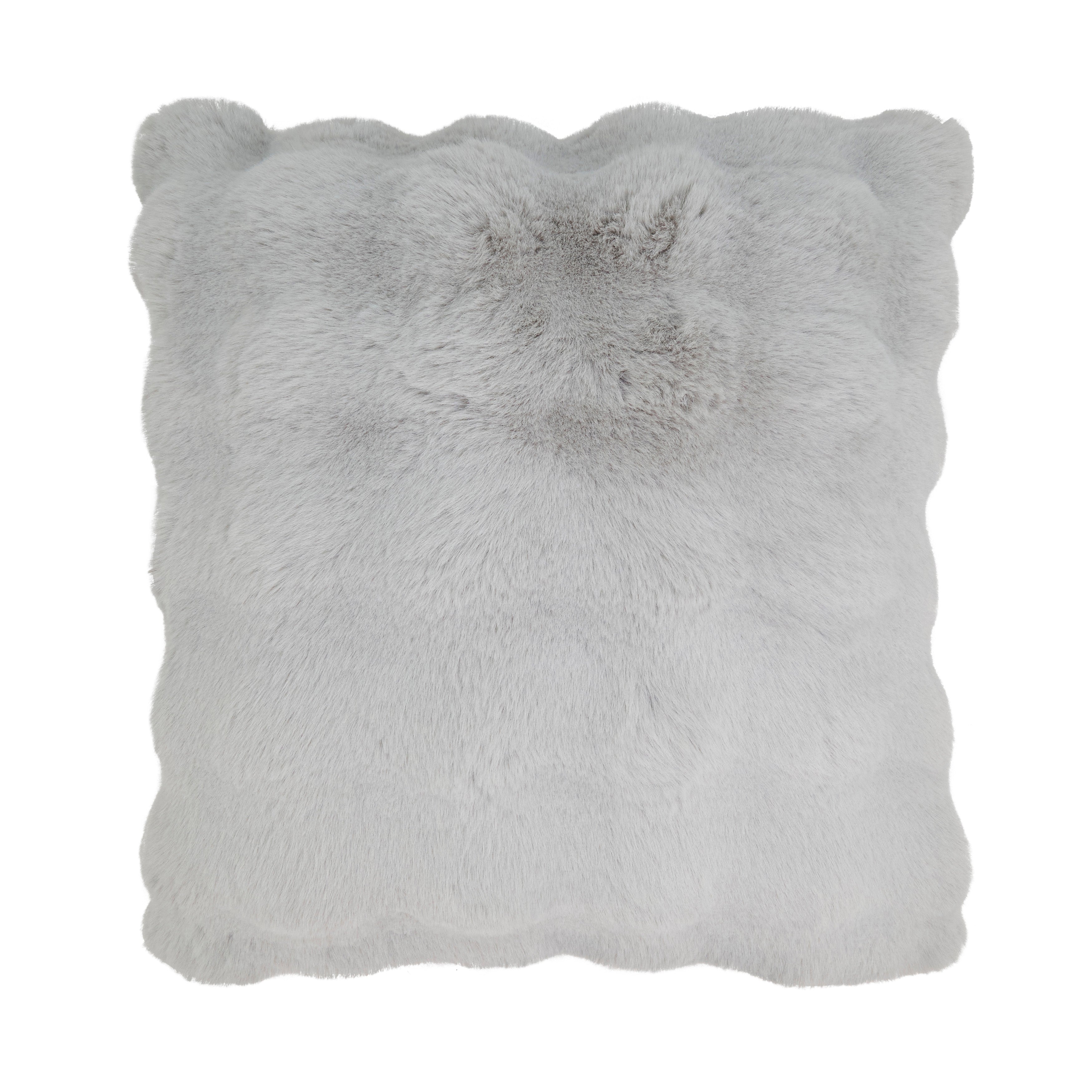 Plush Faux Fur Poly Filled Throw Pillow