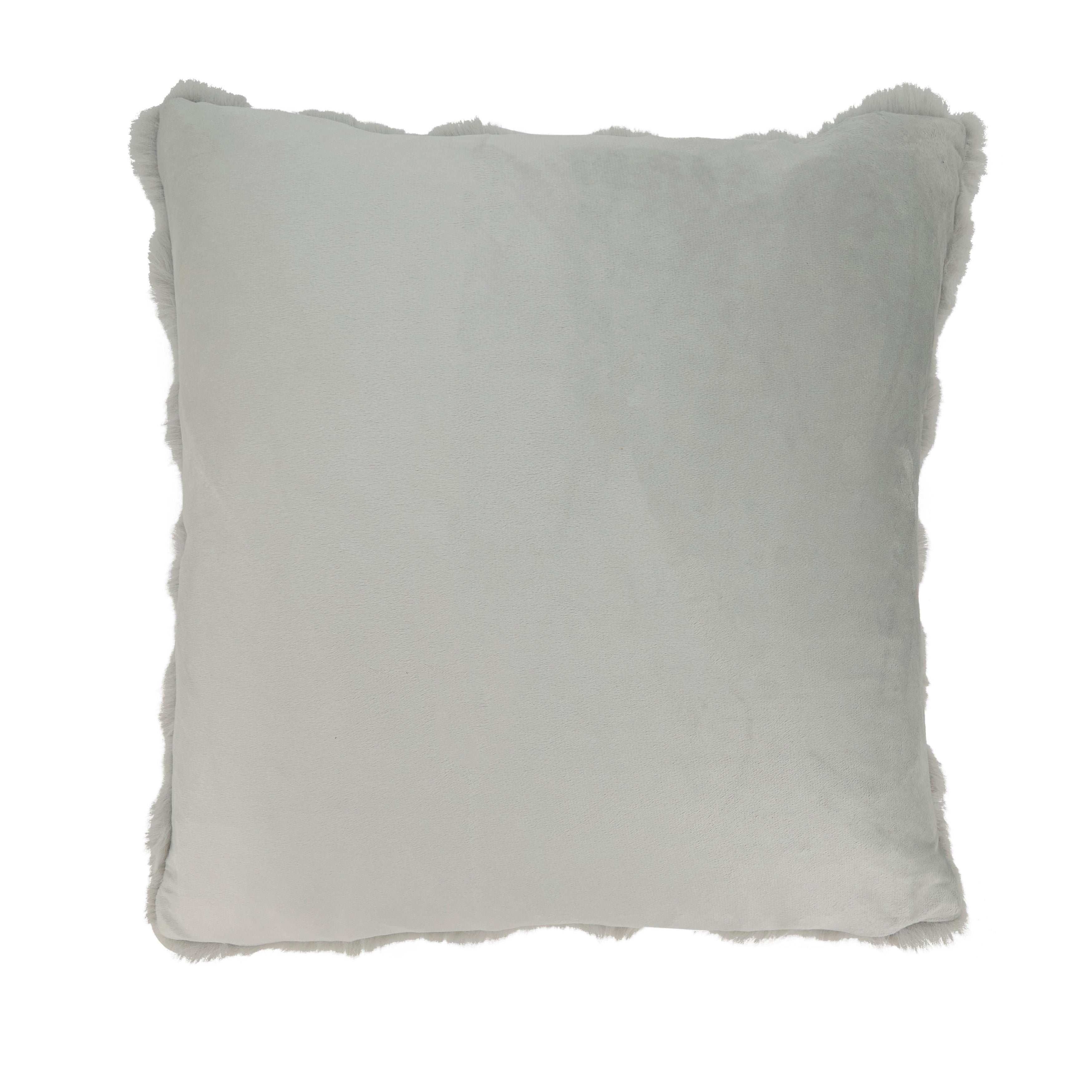 Plush Faux Fur Poly Filled Throw Pillow
