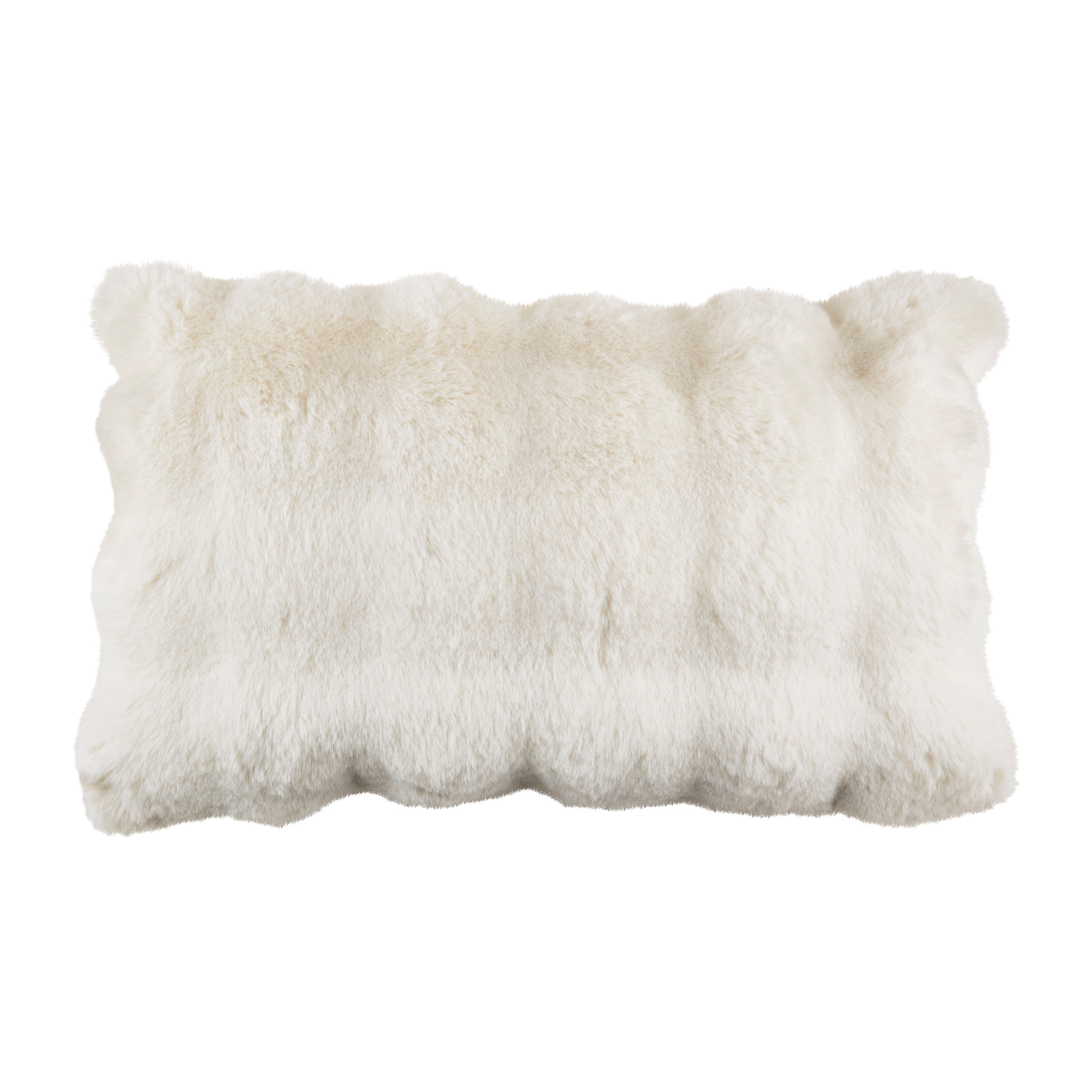 Plush Faux Fur Poly Filled Throw Pillow