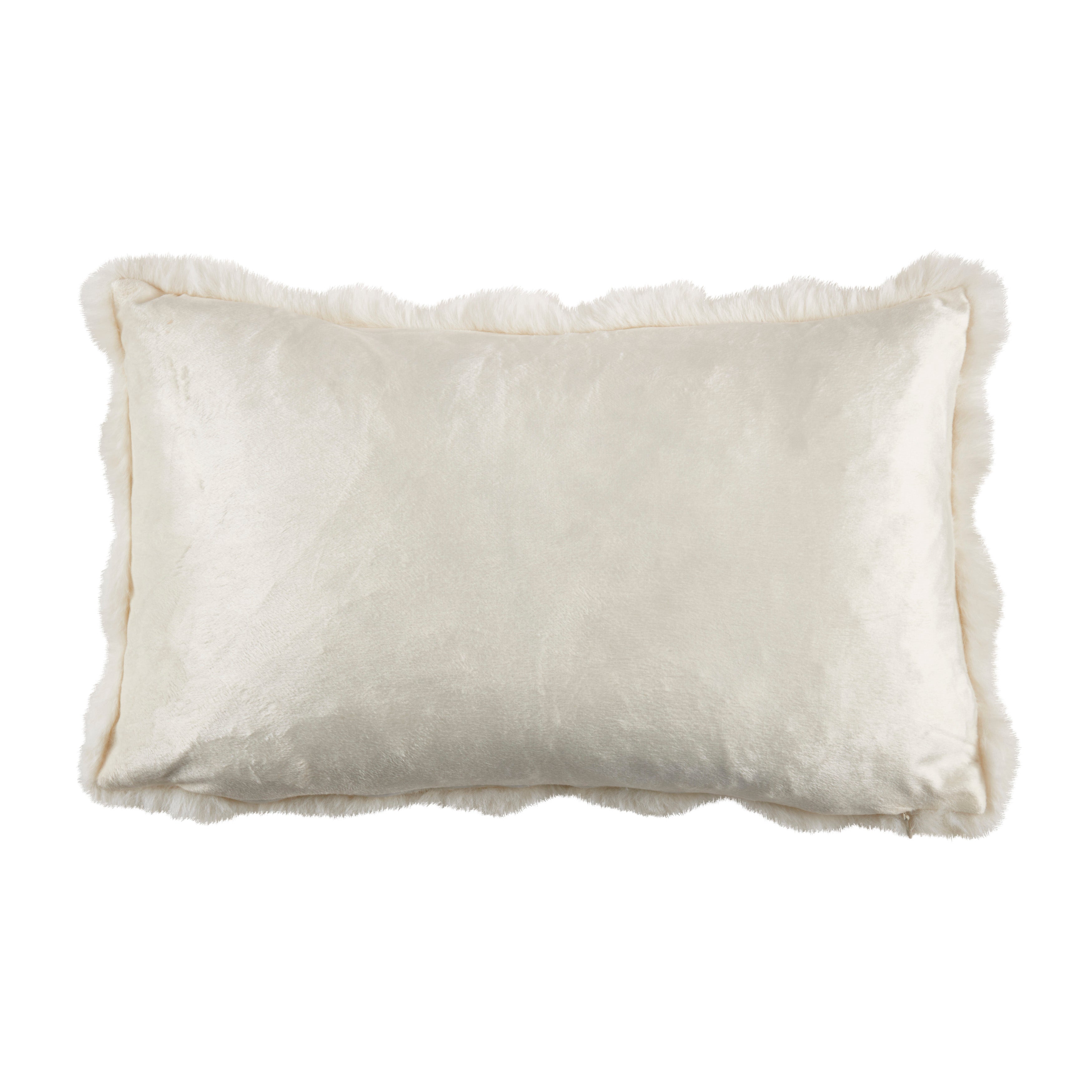 Plush Faux Fur Poly Filled Throw Pillow