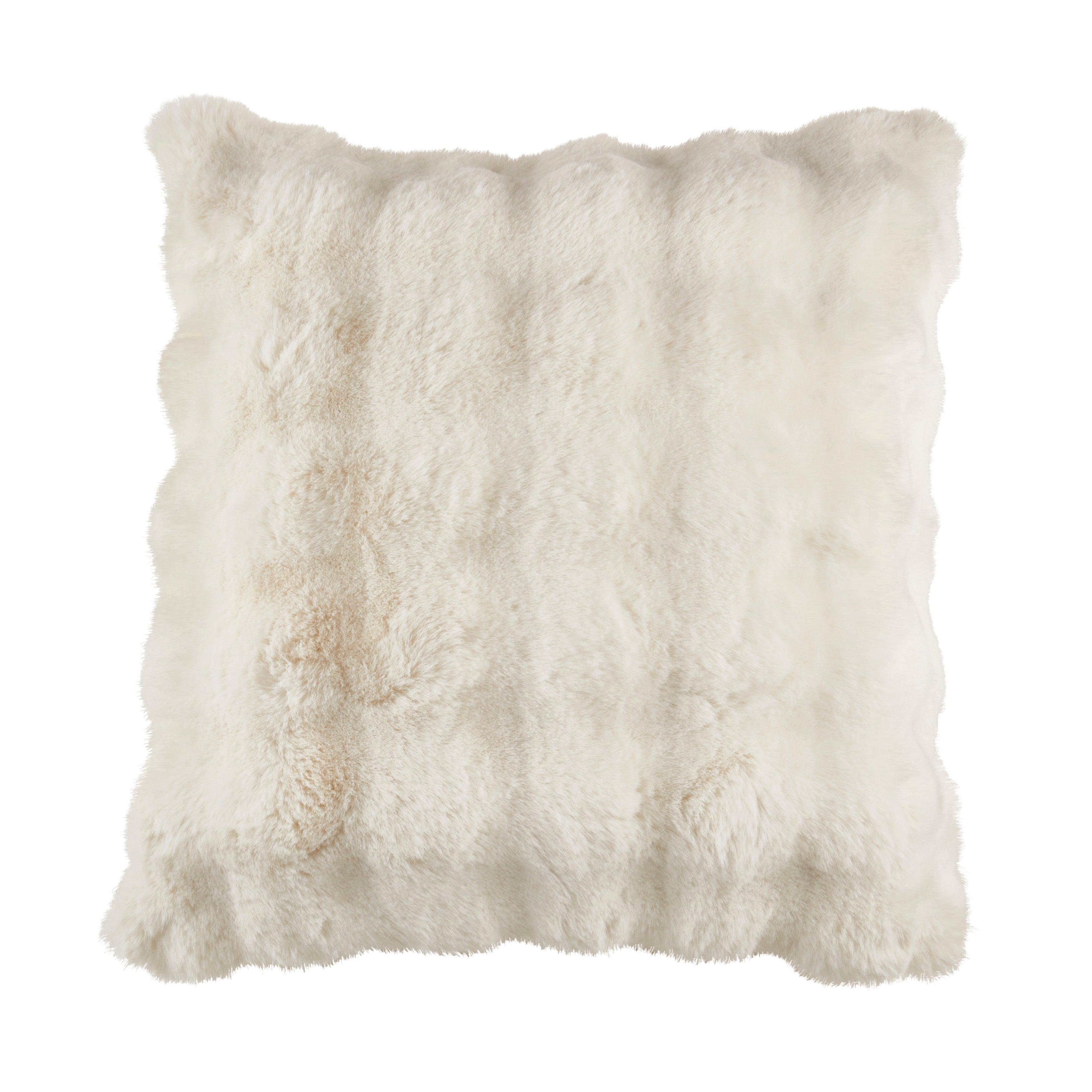 Plush Faux Fur Poly Filled Throw Pillow